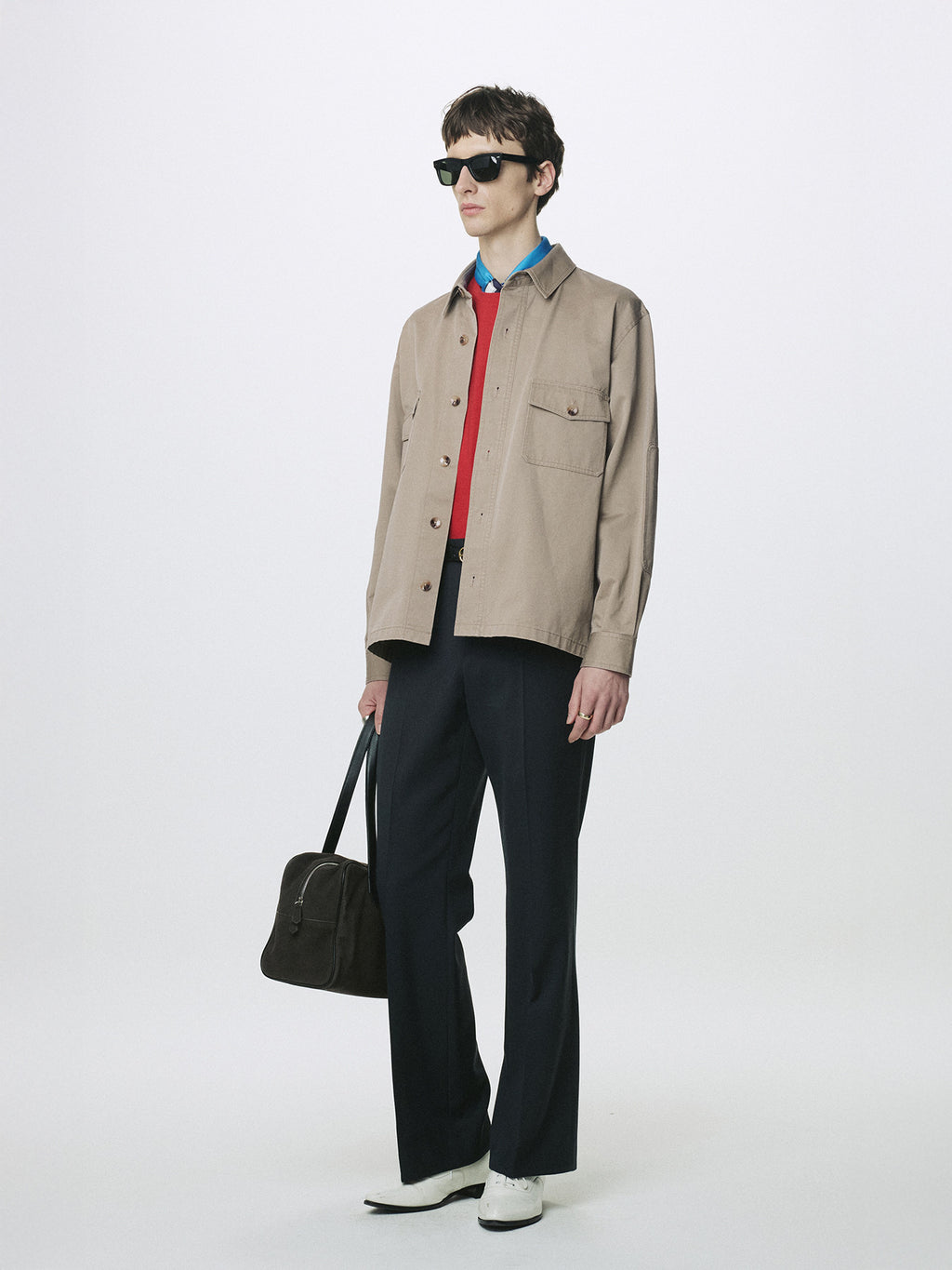 Tonywack - Washed Cotton Twill Overshirt (Beige) product image 3 | TRAB K-Fashion Australia