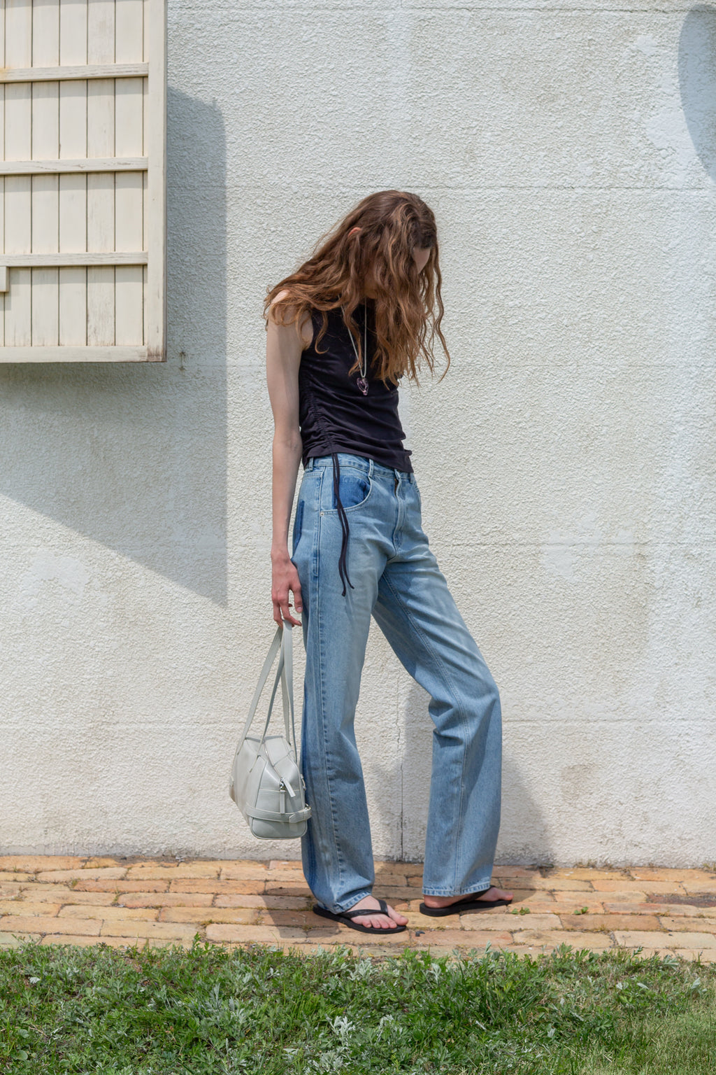 Matin Kim - String Off Shoulder Slim Top (Charcoal) product image 9 | TRAB K-Fashion Australia
