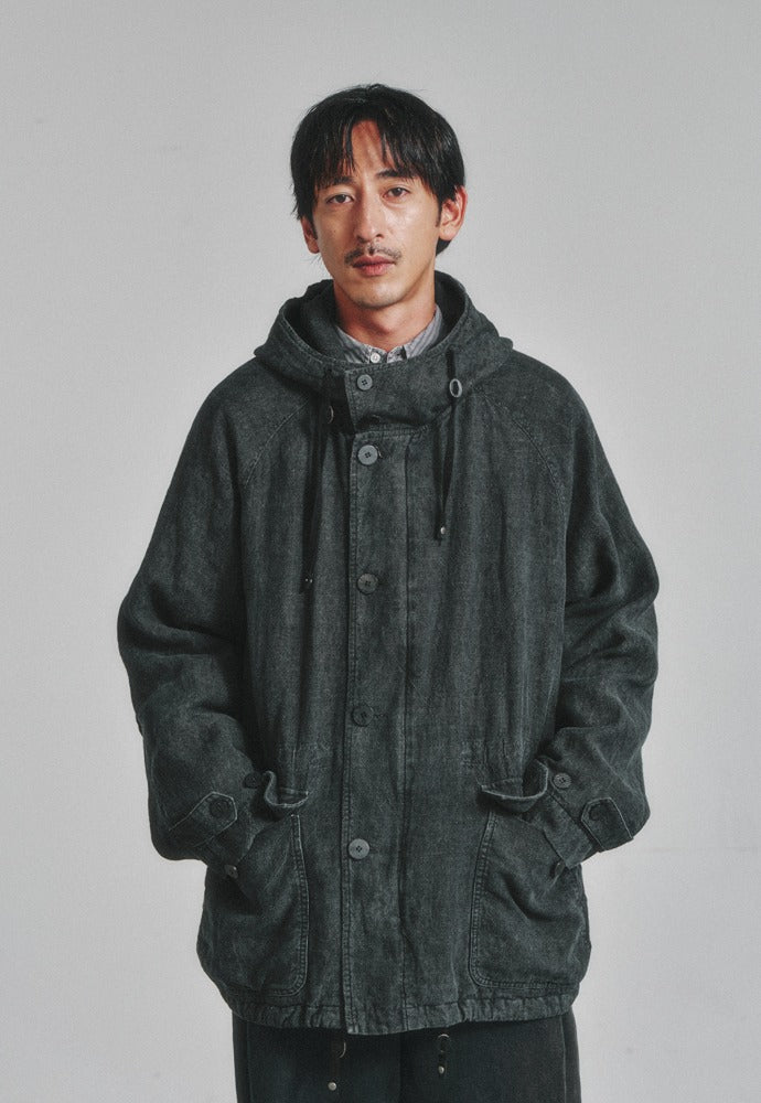 Art if acts - Linen Military Parka (Black) product image 1 | TRAB K-Fashion Australia