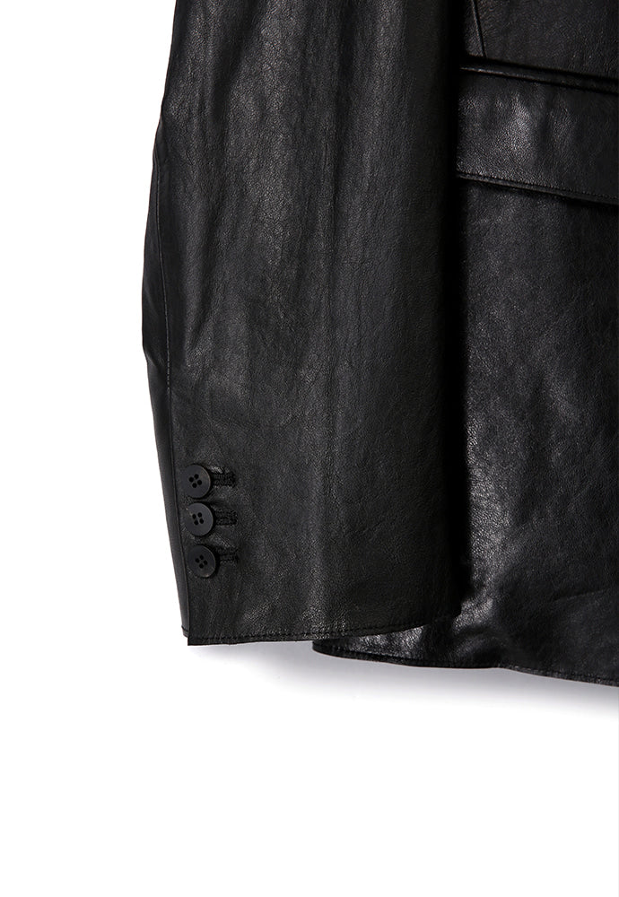 Art if acts - Vegetable Leather Cutting Blazer_Italy Lambskin (Black) product image 12 | TRAB K-Fashion Australia