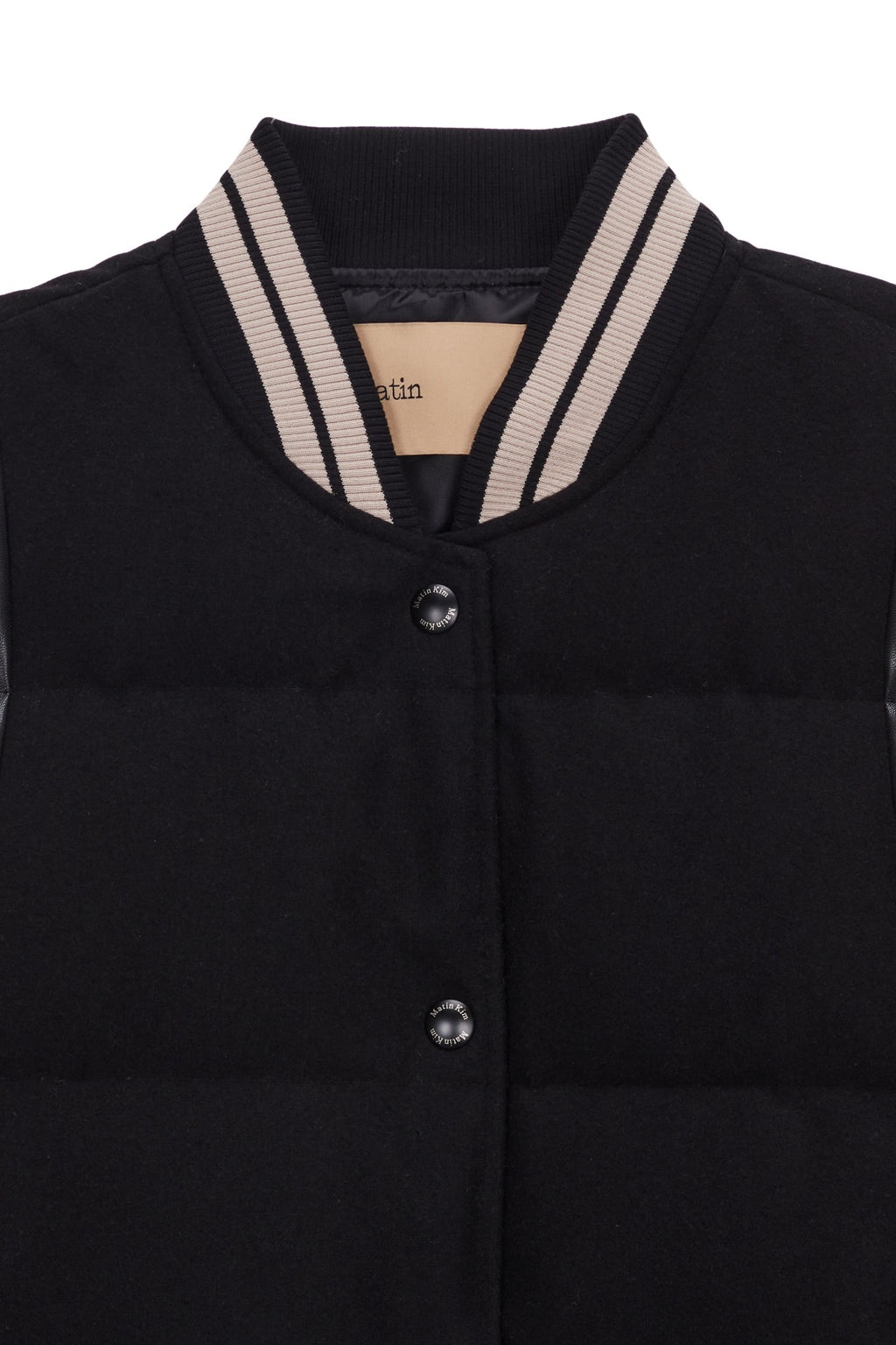 Matin Kim - Varsity Down Jacket (Black) product image 3 | TRAB K-Fashion Australia