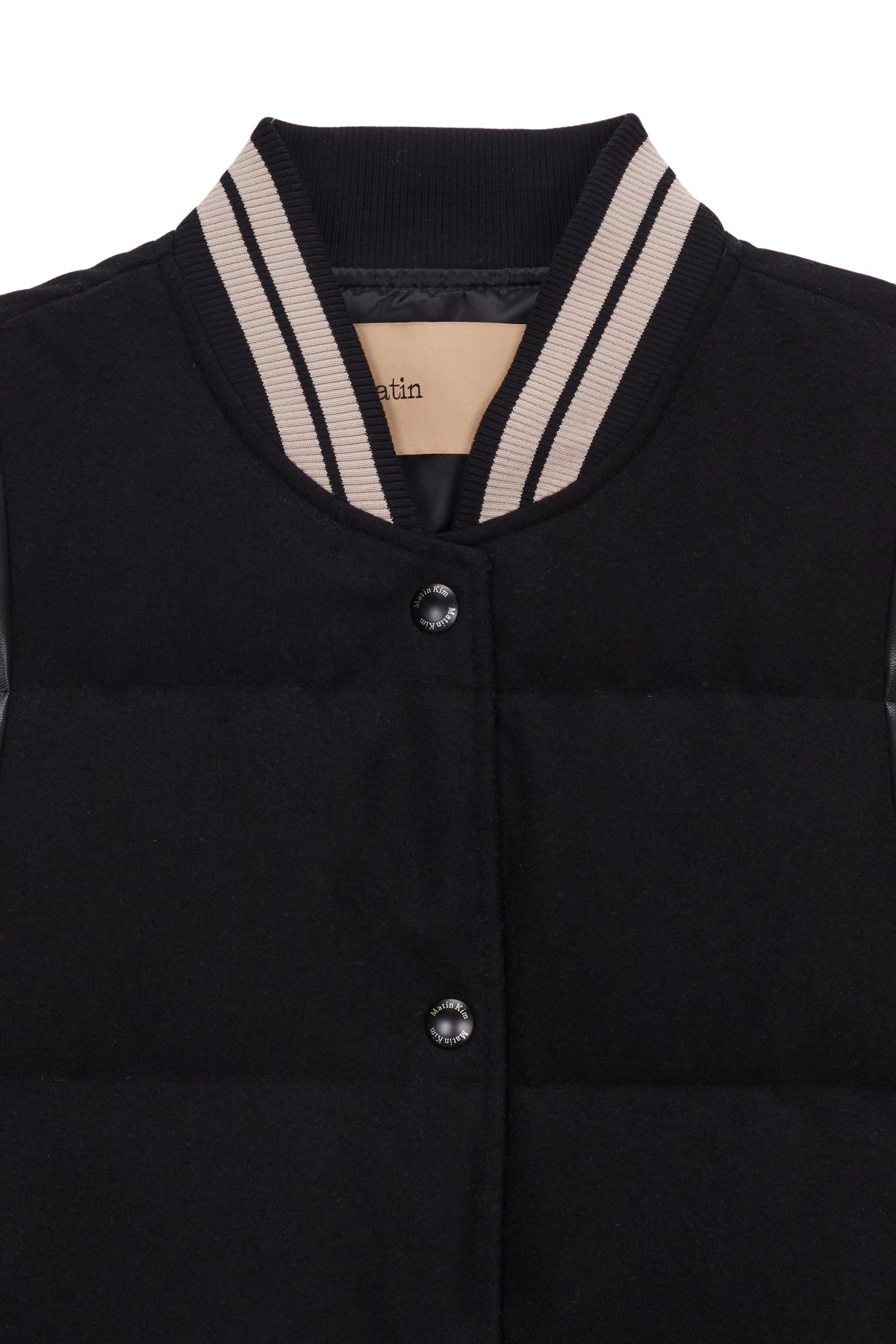 Matin Kim - Varsity Down Jacket (Black) product image 3 | TRAB K-Fashion Australia
