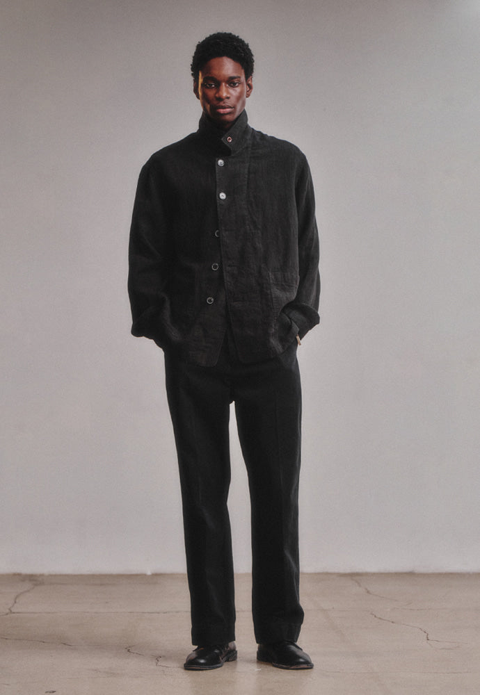 Art if acts - Linen French Work Jacket (Black) product image 2 | TRAB K-Fashion Australia