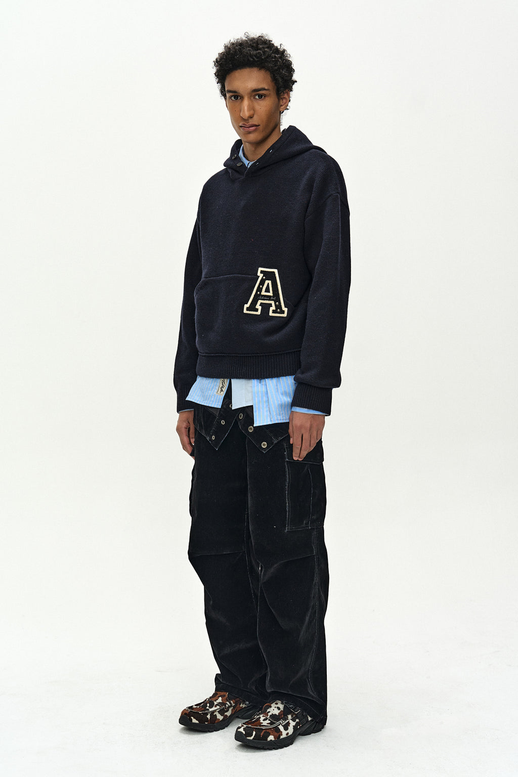 Andersson Bell - (essential) Unisex Varsity Patch Hoodie (dark Navy) (Dark Navy) product image 4 | TRAB K-Fashion Australia