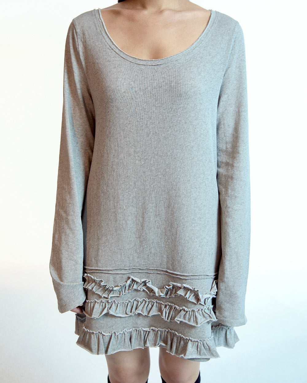 Coyseio - Bottom Multiple Frill Dress (Light Grey) product image 12 | TRAB K-Fashion Australia
