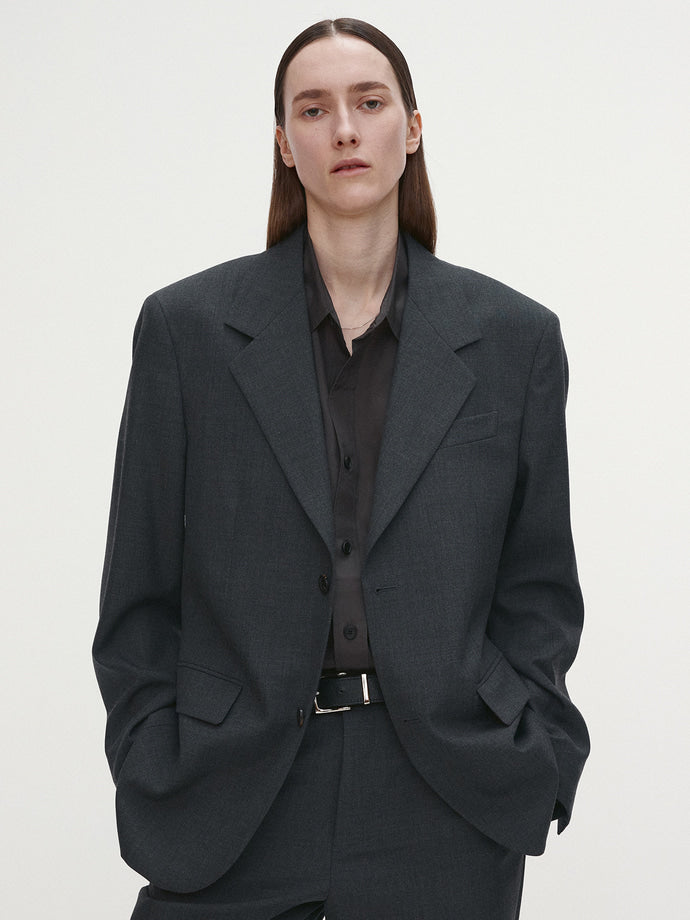 Tonywack - Virgin Wool Relaxed Tailored Jacket (Grey) product image 1 | TRAB K-Fashion Australia