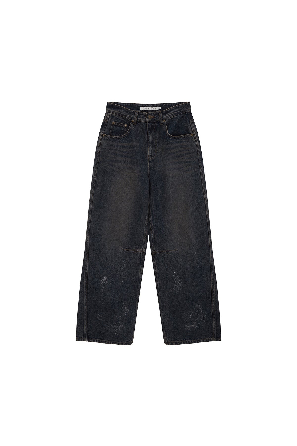 Matin Kim - Foil Detail Denim Baggy Pants (Navy) product image 1 | TRAB K-Fashion Australia