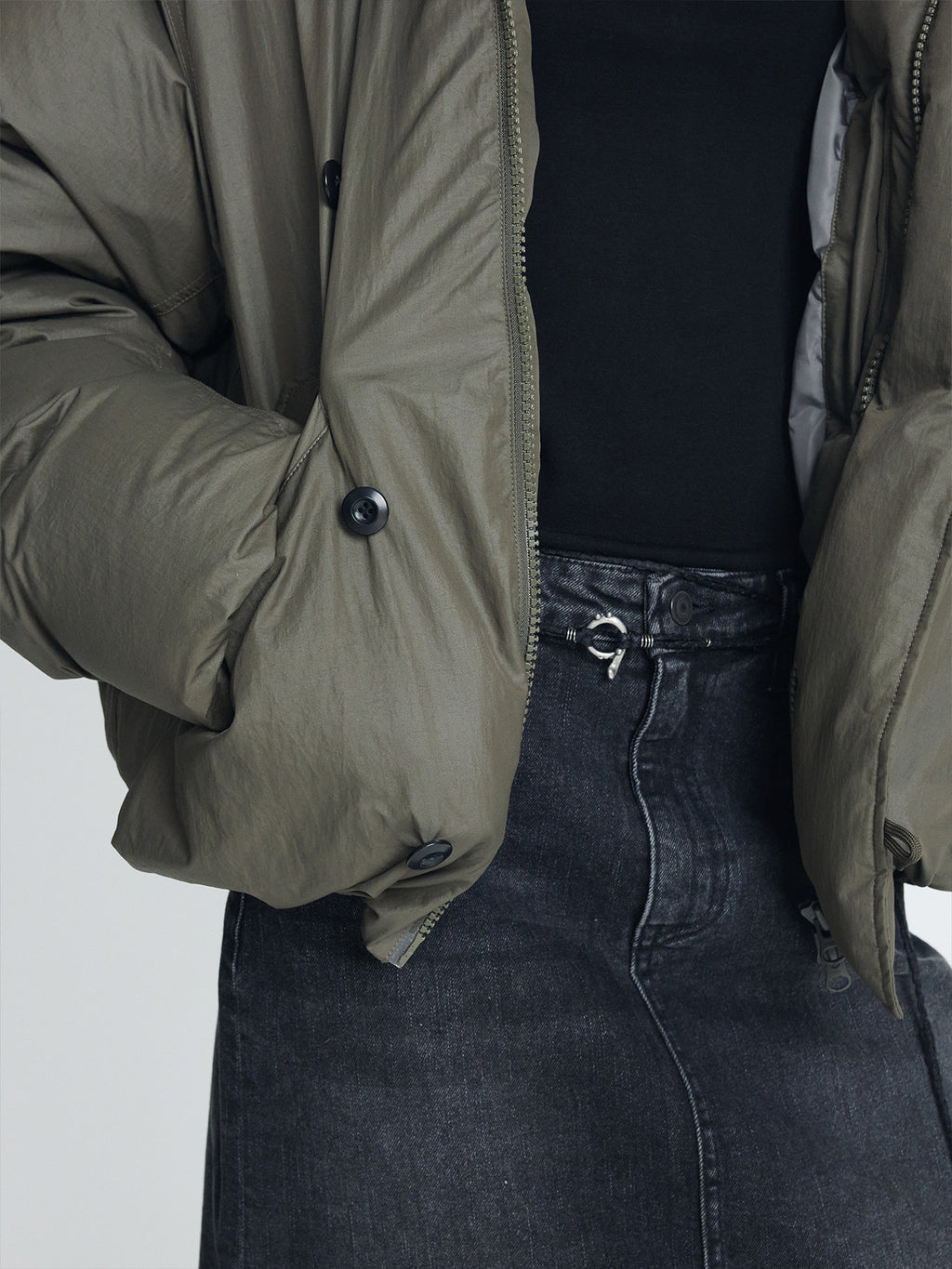 Tonywack - Shearling Collar Puffer Blouson (Olive) product image 6 | TRAB K-Fashion Australia