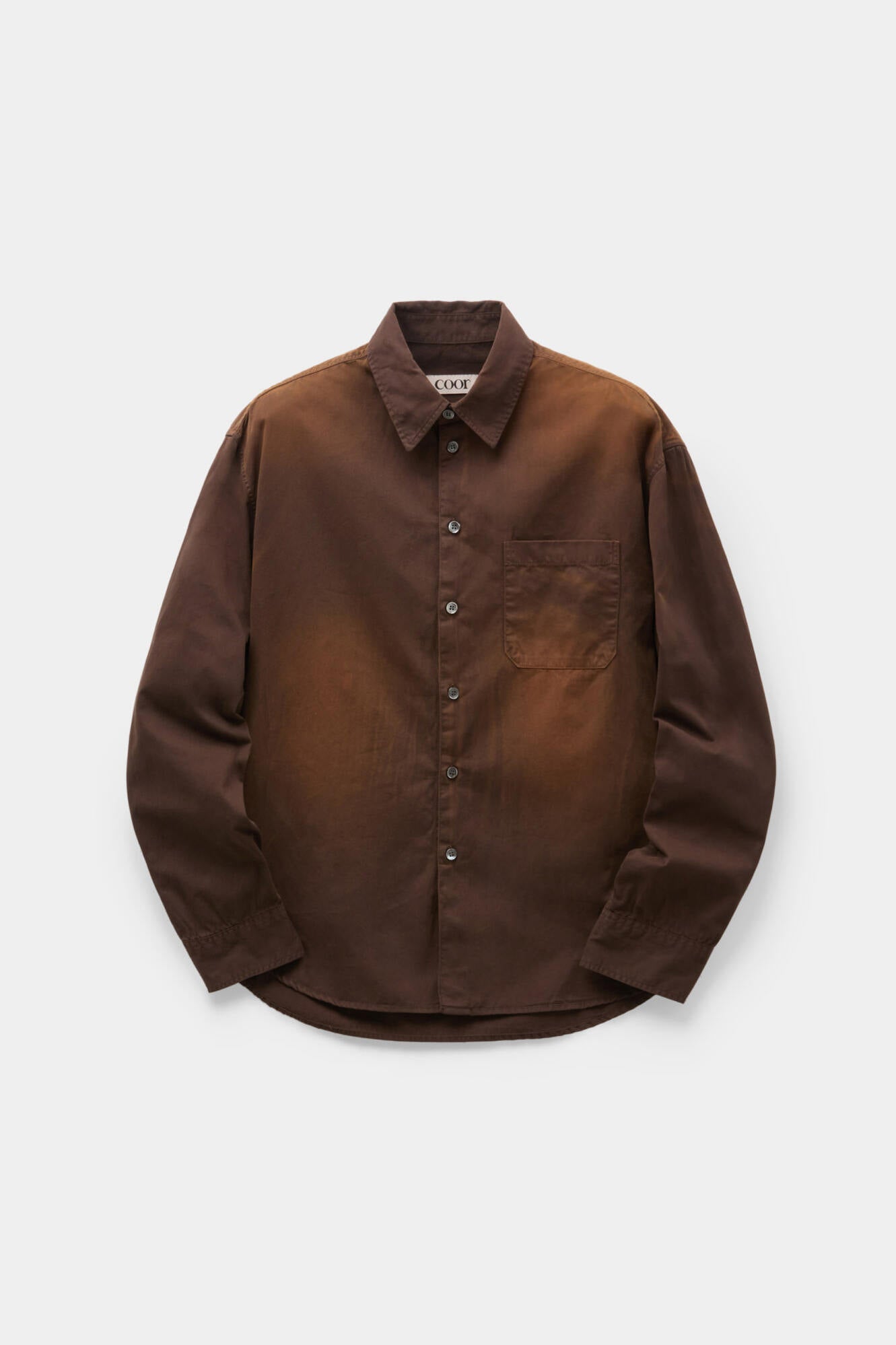 Coor - Washed Dyed Sun Faded Shirt (Washed Brown) product image 1 | TRAB K-Fashion Australia