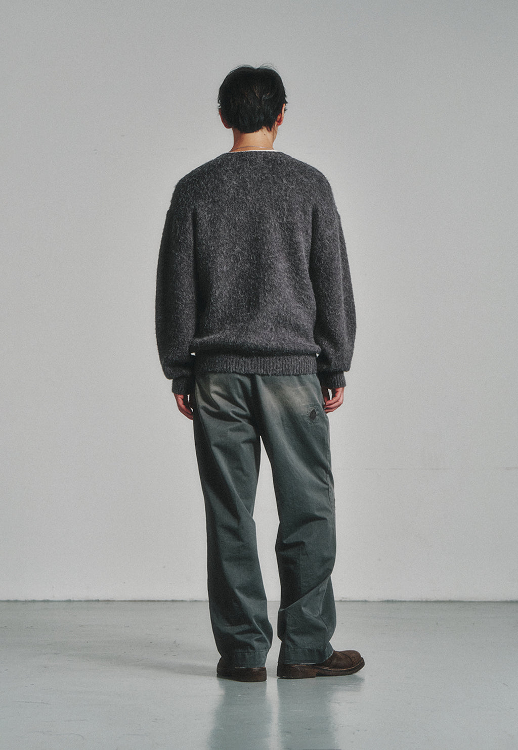 Art if acts - Alpaca Round Neck Cardigan (Charcoal) product image 4 | TRAB K-Fashion Australia