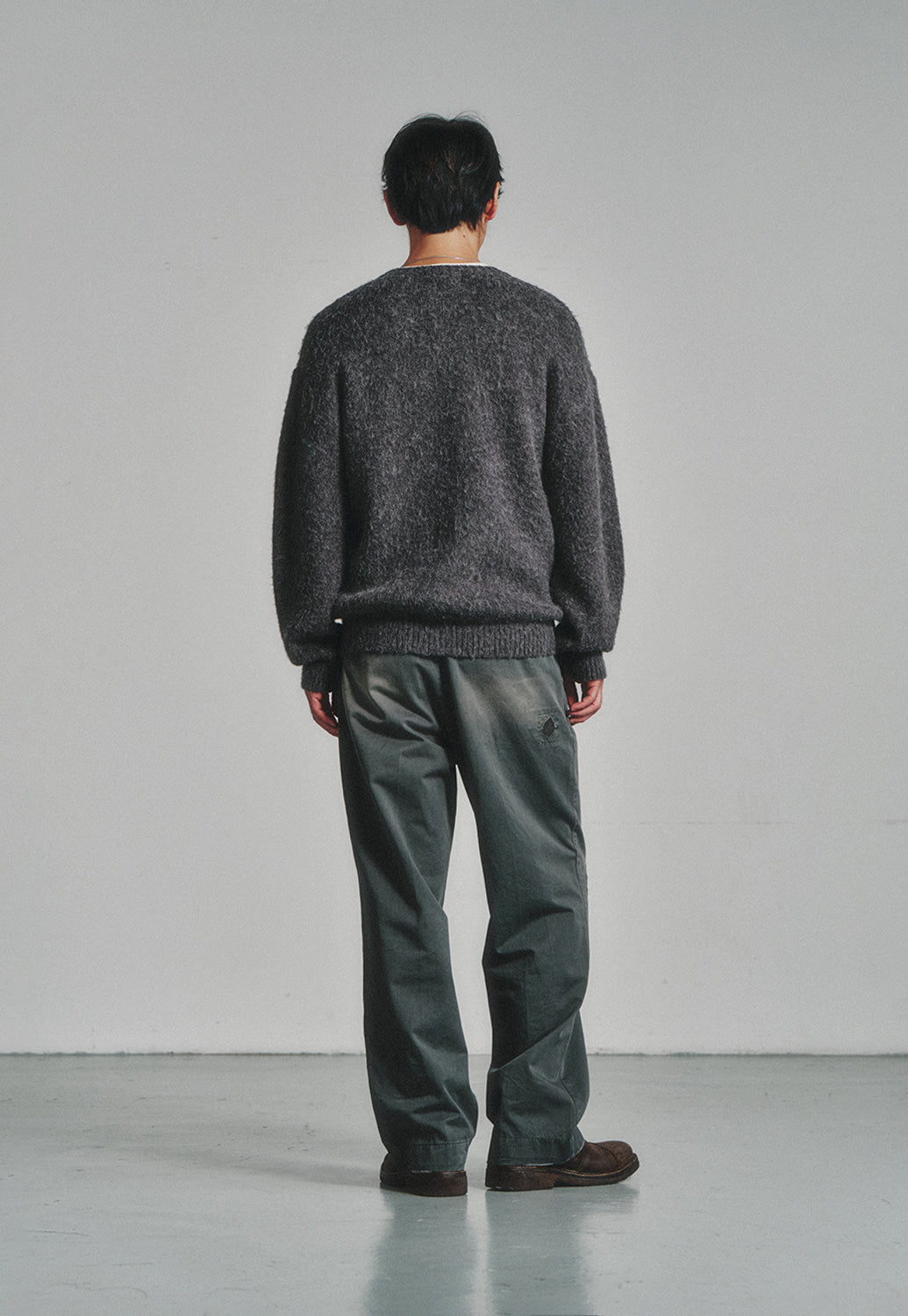 Art if acts - Alpaca Round Neck Cardigan (Charcoal) product image 4 | TRAB K-Fashion Australia