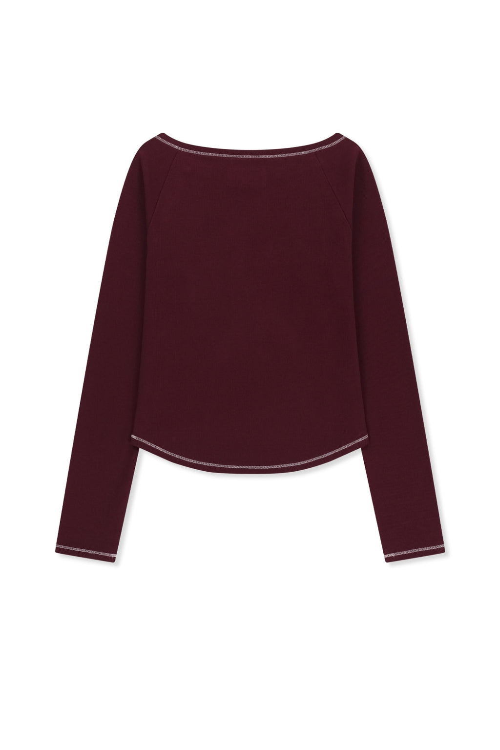 Matin Kim - Logo Applique Button Detail Raglan Top (Wine) product image 2 | TRAB K-Fashion Australia