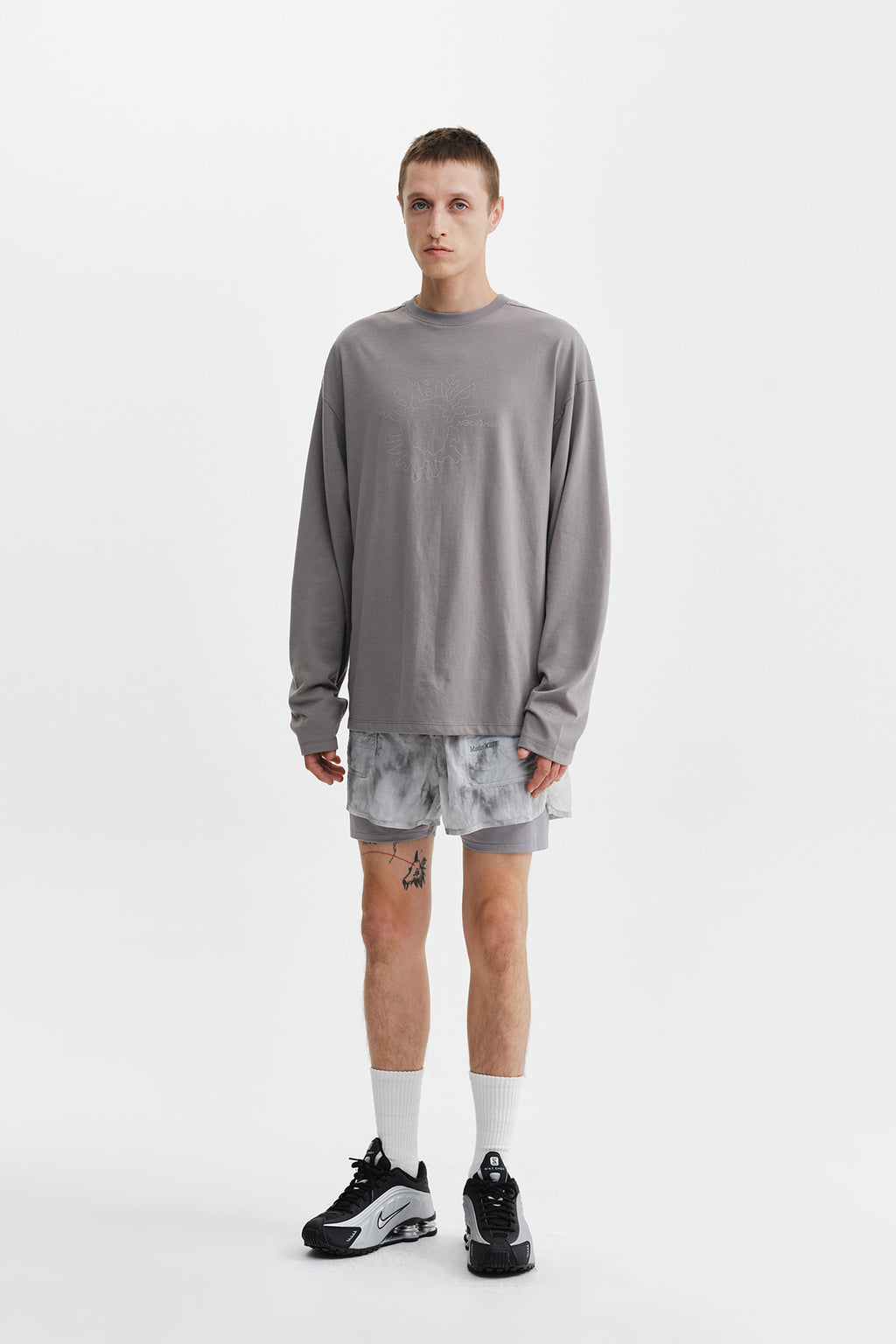 Matin Kim - Matin Pace Sunburst Graffiti Covered Top (Charcoal) product image 9 | TRAB K-Fashion Australia
