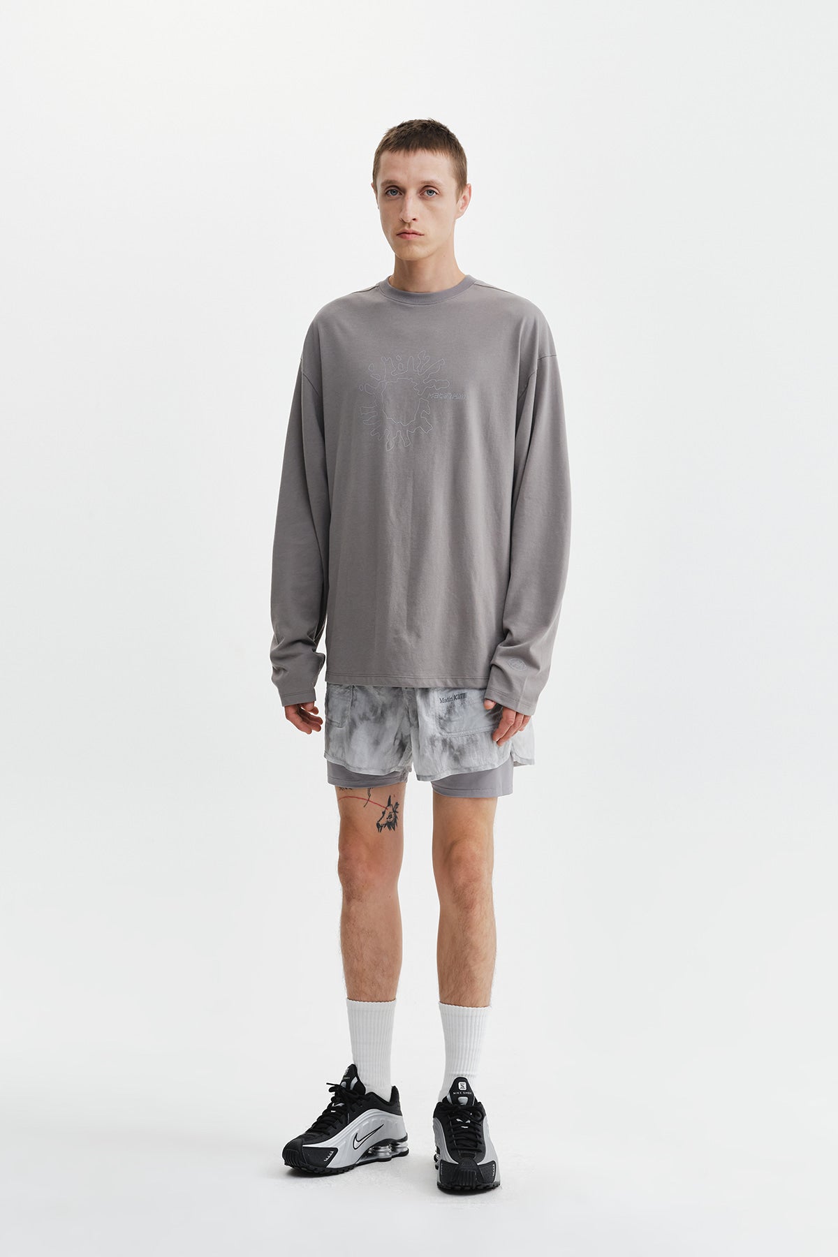 Matin Kim - Matin Pace Sunburst Graffiti Covered Top (Charcoal) product image 9 | TRAB K-Fashion Australia