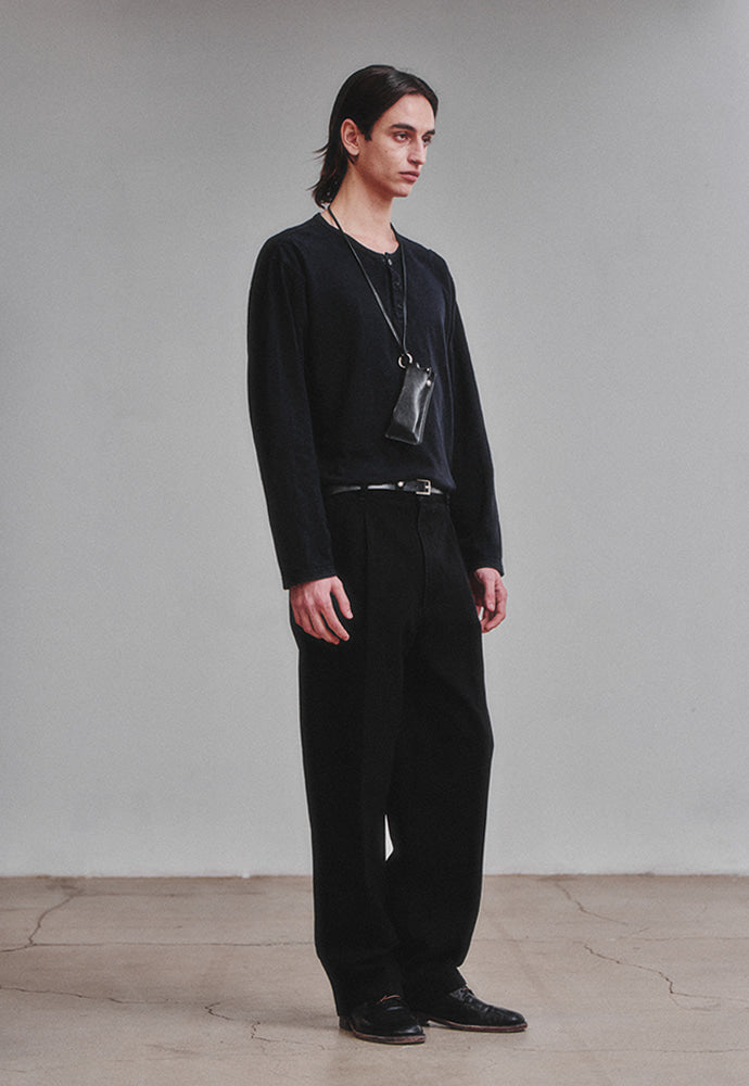 Art if acts - Garment Dyed Henley Long Sleeve (Black) product image 3 | TRAB K-Fashion Australia