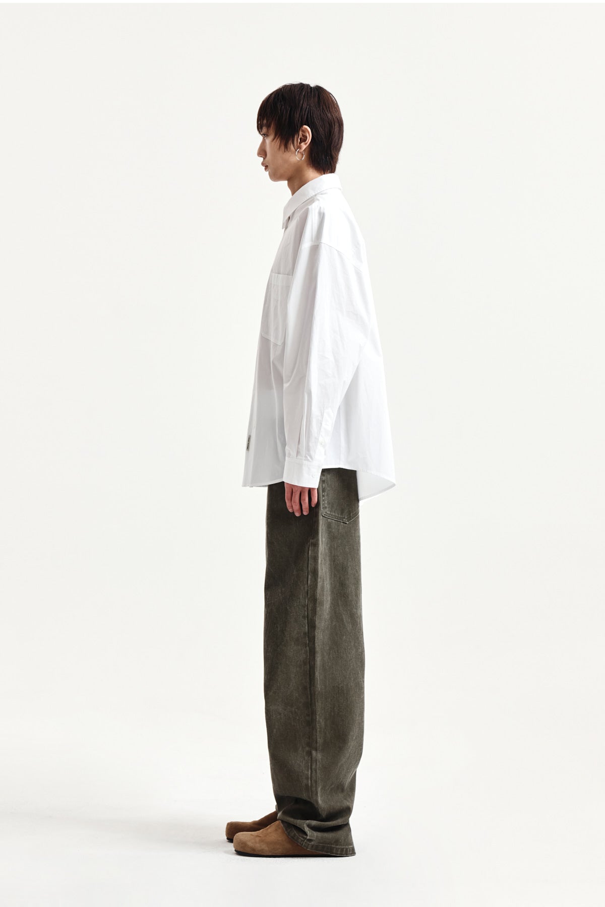 Matin Kim - Embroidery Small Logo Shirt (White) product image 11 | TRAB K-Fashion Australia