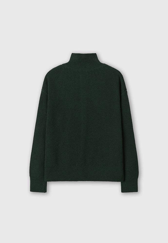 Tonywack - Italian Cotton Hard Twist Zip-Up Knit (Dark Green) product image 8 | TRAB K-Fashion Australia
