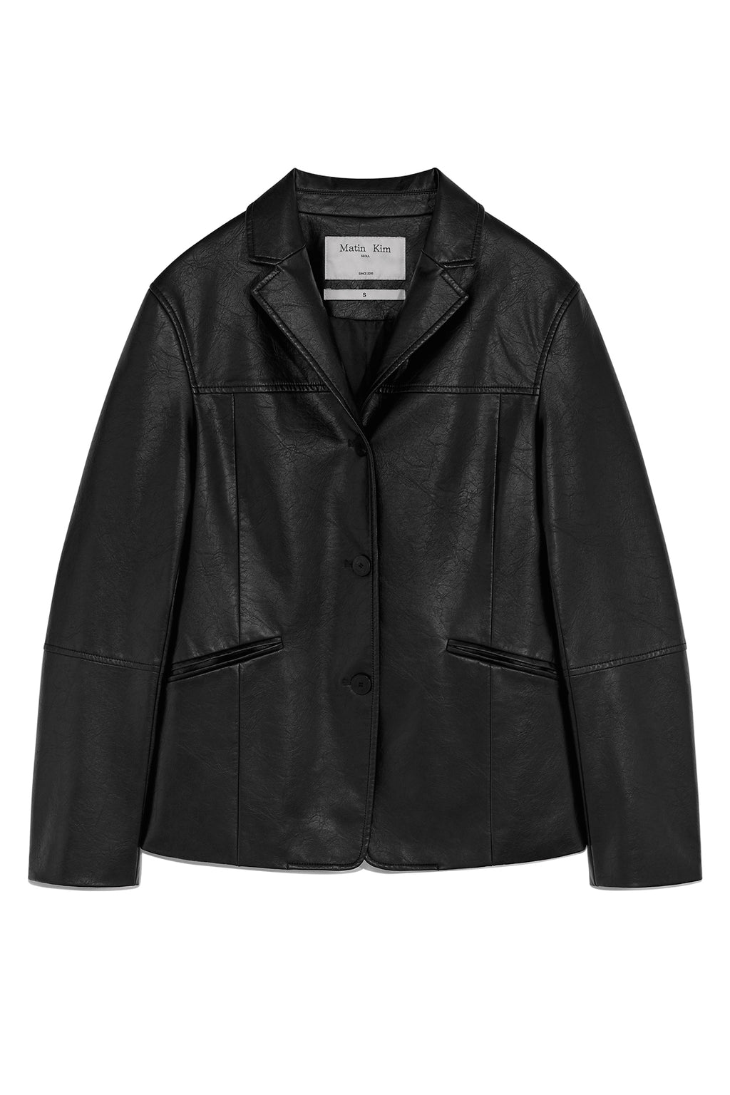 Matin Kim - Leather Single Blazer (Black) product image 1 | TRAB K-Fashion Australia