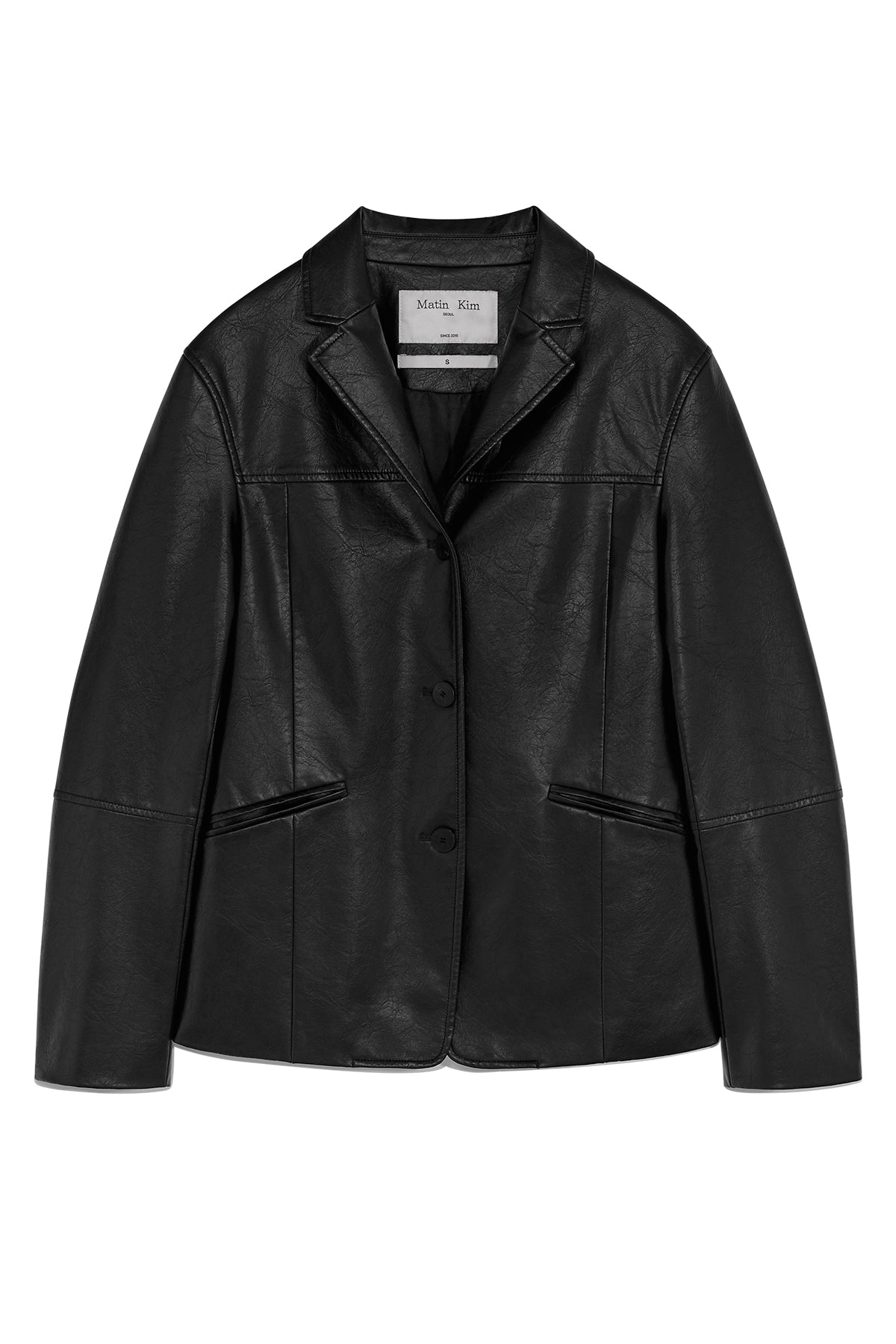 Matin Kim - Leather Single Blazer (Black) product image 1 | TRAB K-Fashion Australia