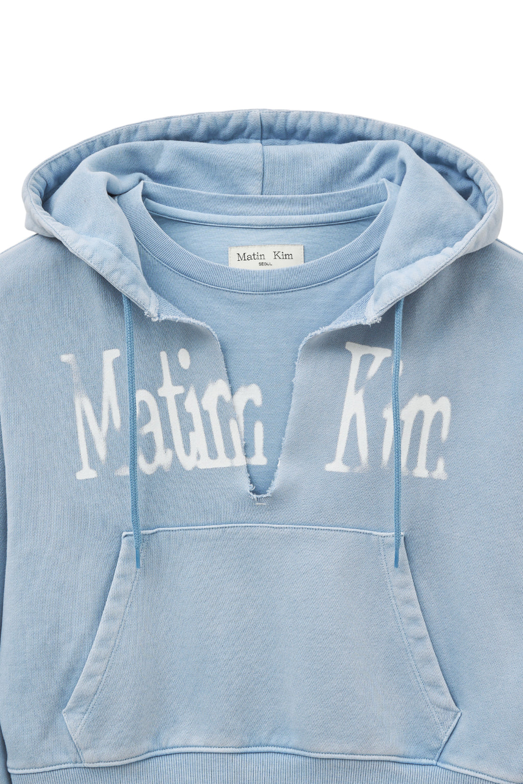 Matin Kim - Washed Layered Crop Hoody (Sky) product image 4 | TRAB K-Fashion Australia