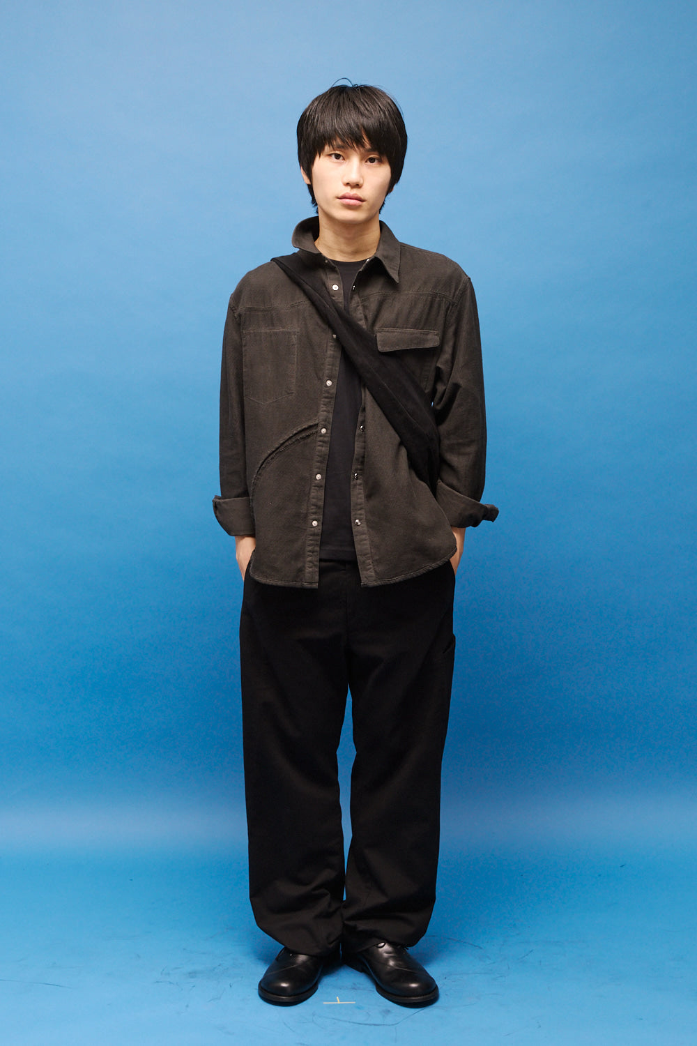 Hatchingroom - Reverse Western Shirt Gauze (Over Dyed Green Charcoal) product image 13 | TRAB K-Fashion Australia