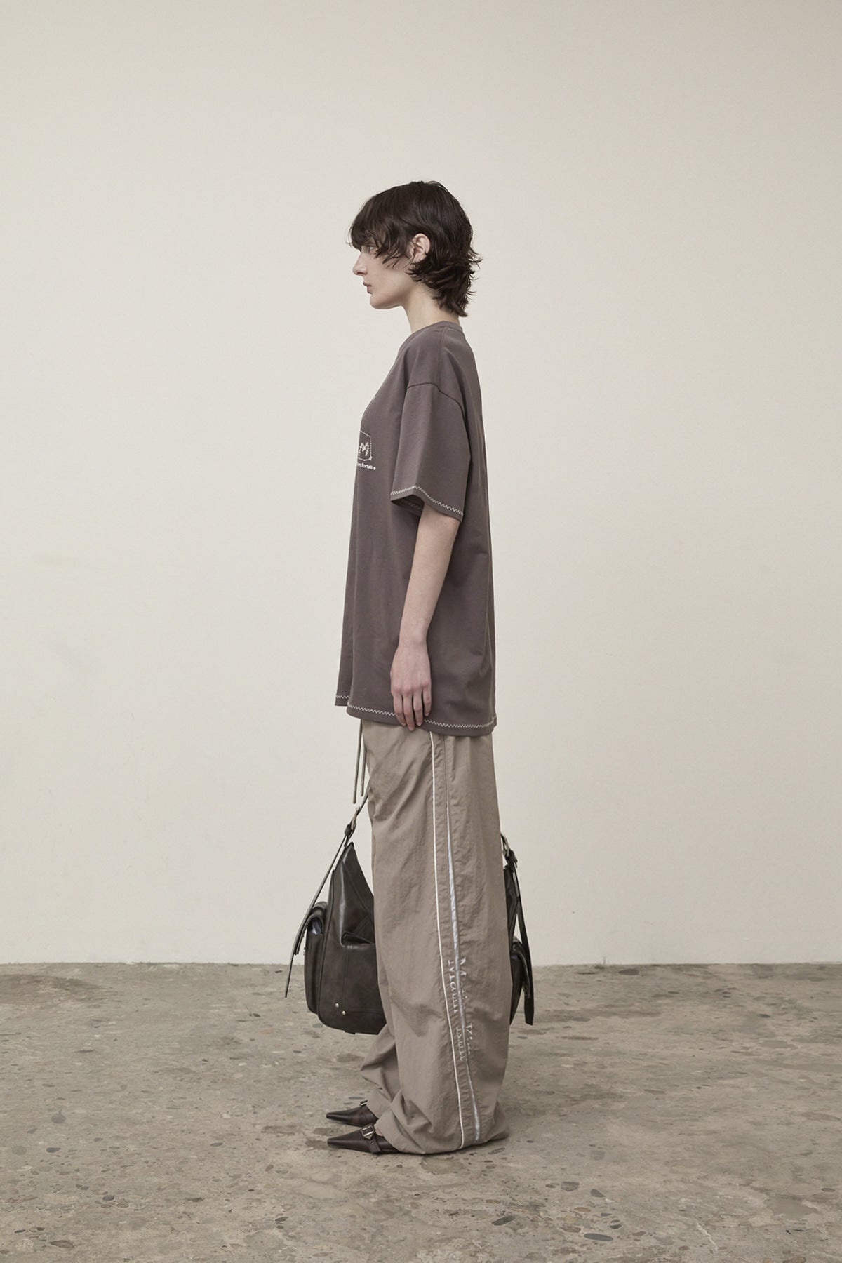 Matin Kim - Doodle Logo Graphic Top (Charcoal) product image 6 | TRAB K-Fashion Australia