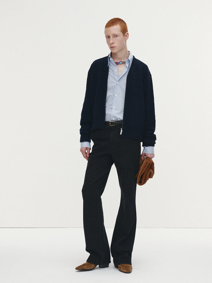 Tonywack - Baby Alpaca Brushed Zip Cardigan (Navy) product image 2 | TRAB K-Fashion Australia