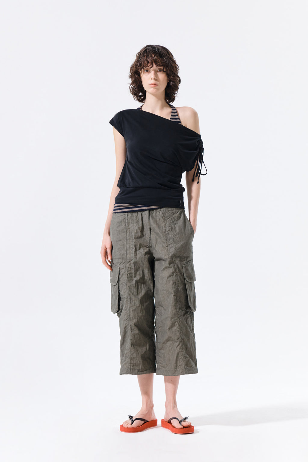 Matin Kim - Draped Asymmetric Sleeveless Top (Black) product image 9 | TRAB K-Fashion Australia
