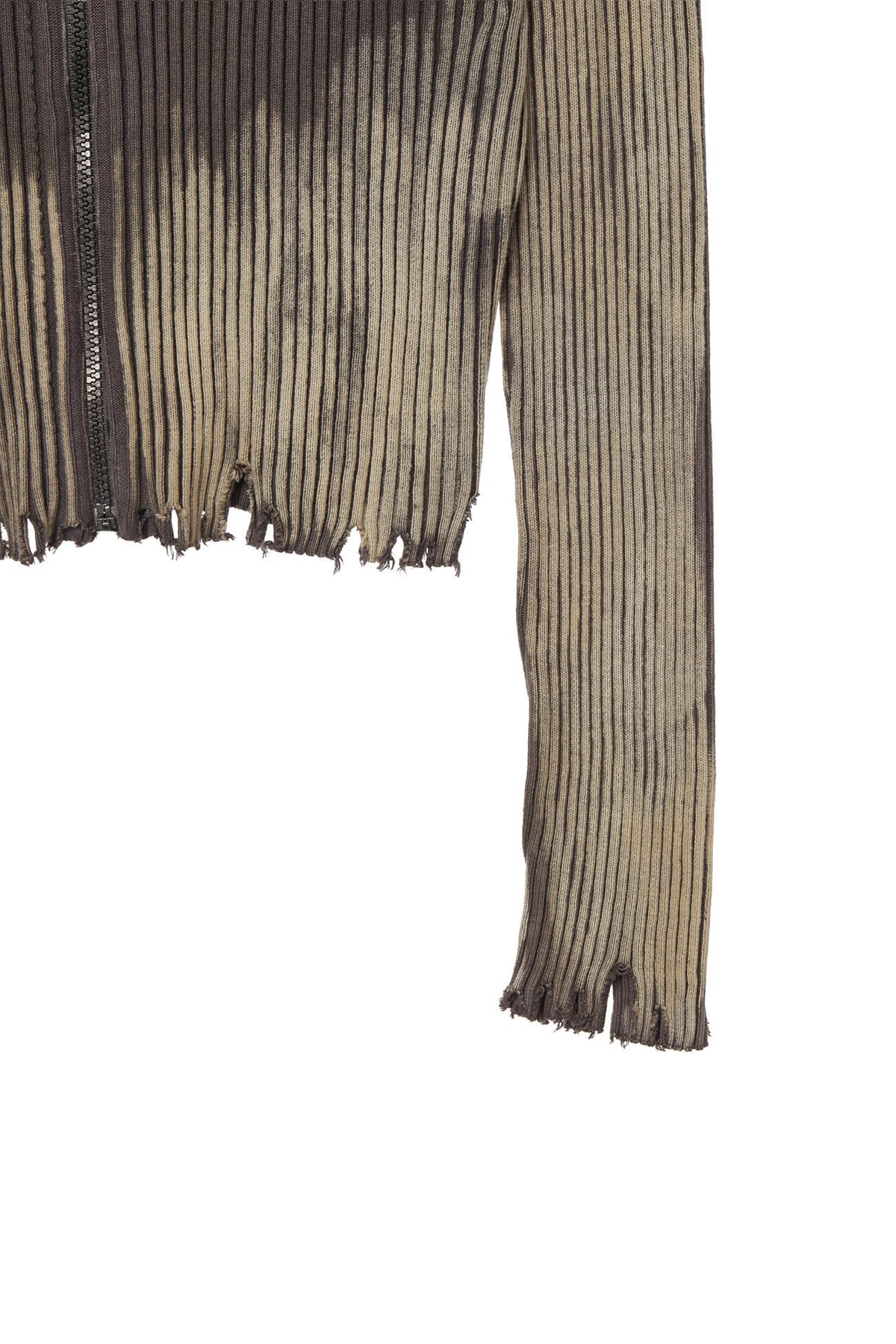 Deinet - Brush Ribbed Knit Zip Up (Brown) product image 5 | TRAB K-Fashion Australia