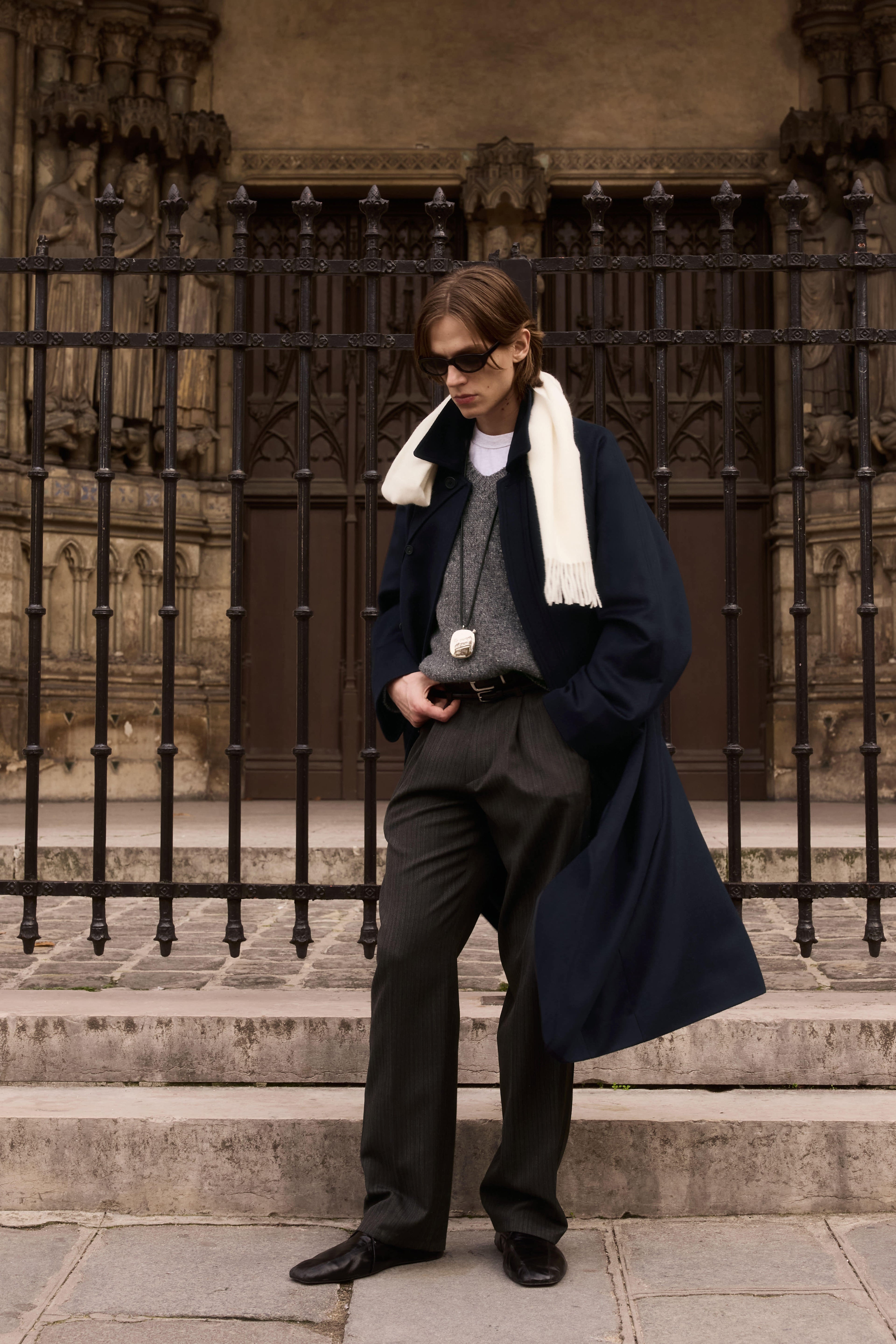 STU - Curved Double Line Mac Coat In Cashmere (Navy) product image 14 | TRAB K-Fashion Australia