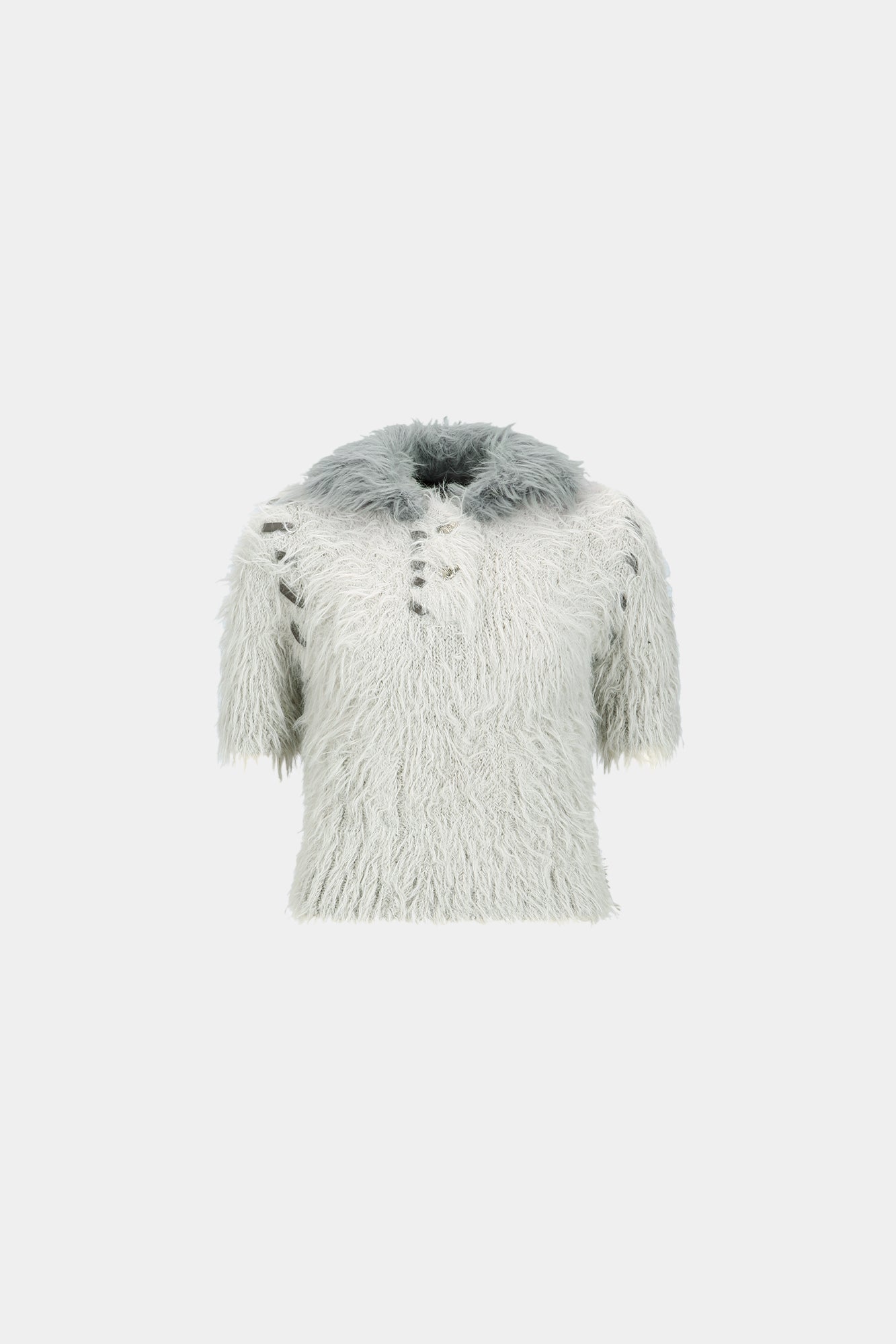 Andersson Bell - Bear Knit Polo Top (Grey) product image 5 | TRAB K-Fashion Australia