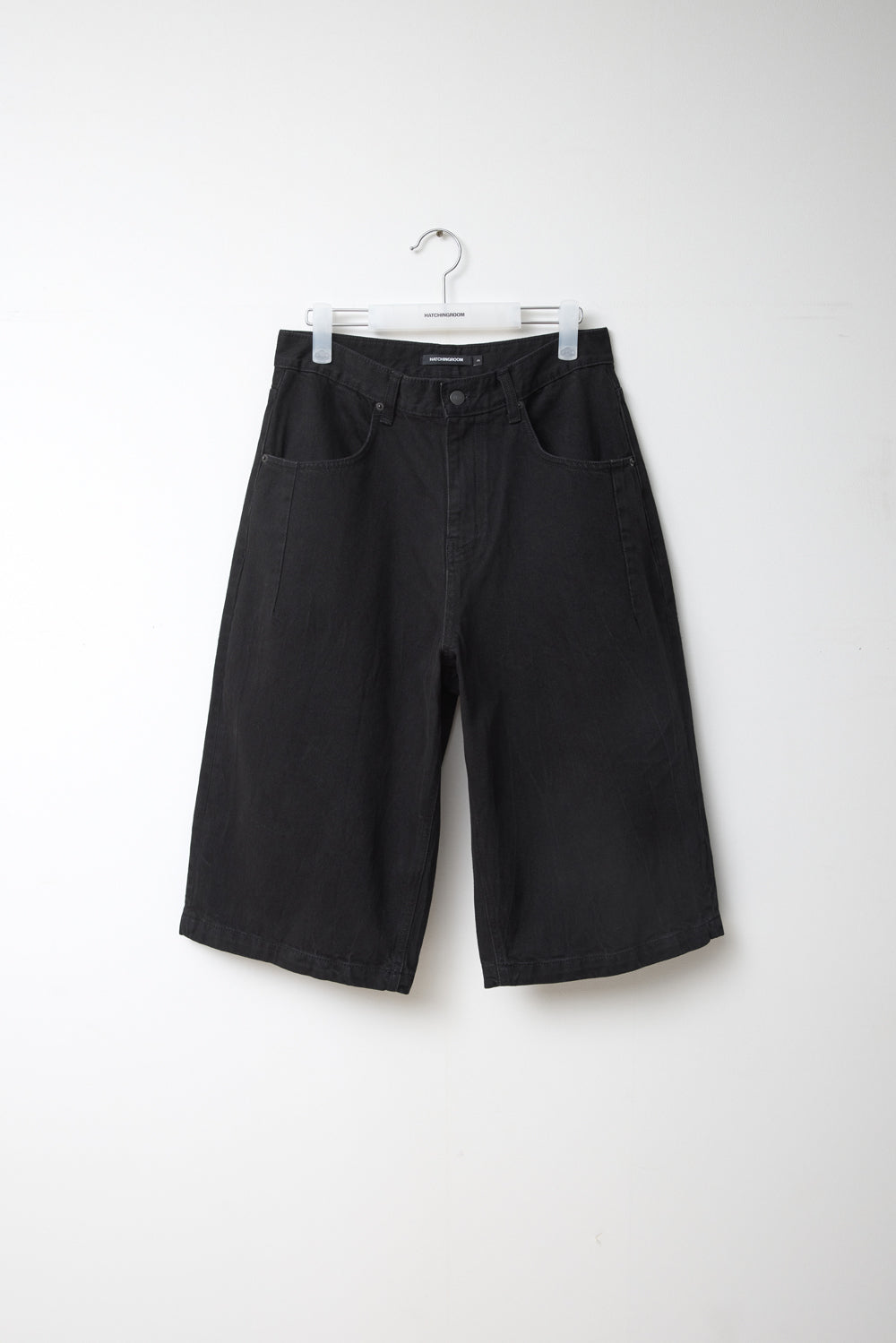 Hatchingroom - Bermuda Denim Shorts Crinkle (Black) product image 1 | TRAB K-Fashion Australia