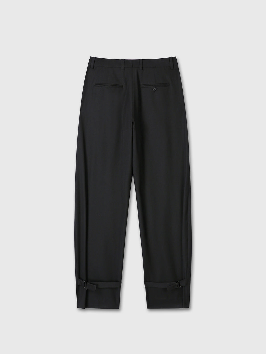 Tonywack - Wool Twill Curved-Leg Strap Trousers (Black) product image 9 | TRAB K-Fashion Australia