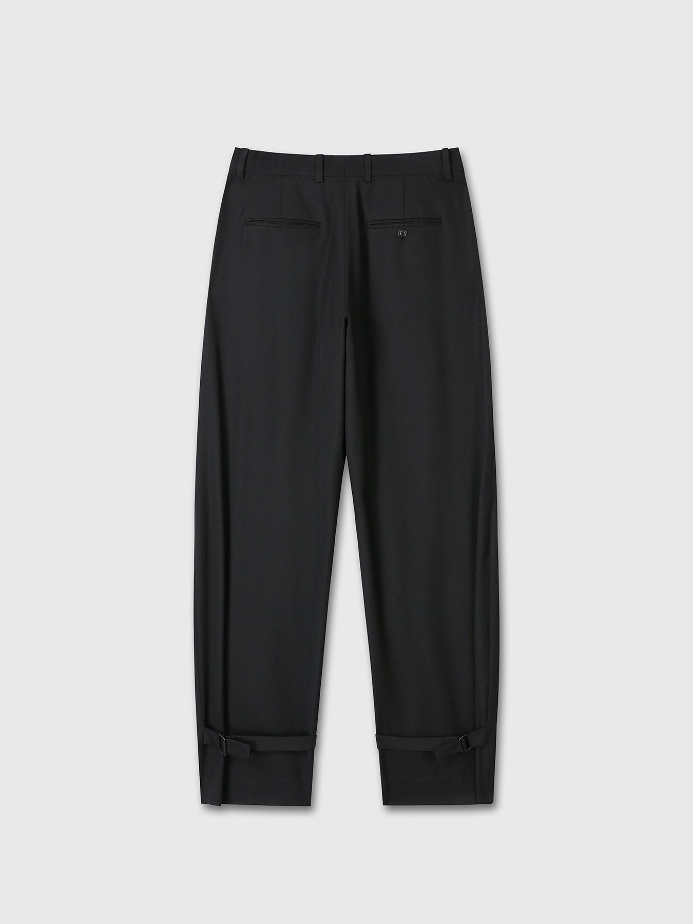 Tonywack - Wool Twill Curved-Leg Strap Trousers (Black) product image 9 | TRAB K-Fashion Australia