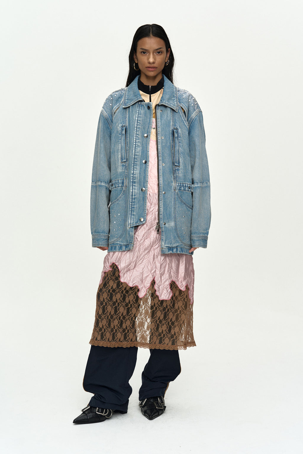 Andersson Bell - Jeweled Denim Work Jacket (Blue) product image 2 | TRAB K-Fashion Australia
