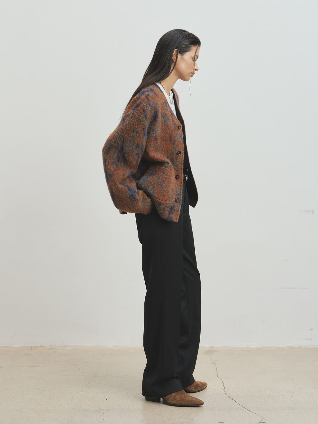 Tonywack - Mohair V-Neck Blouson Italian Fabric (Rust Orange) product image 7 | TRAB K-Fashion Australia