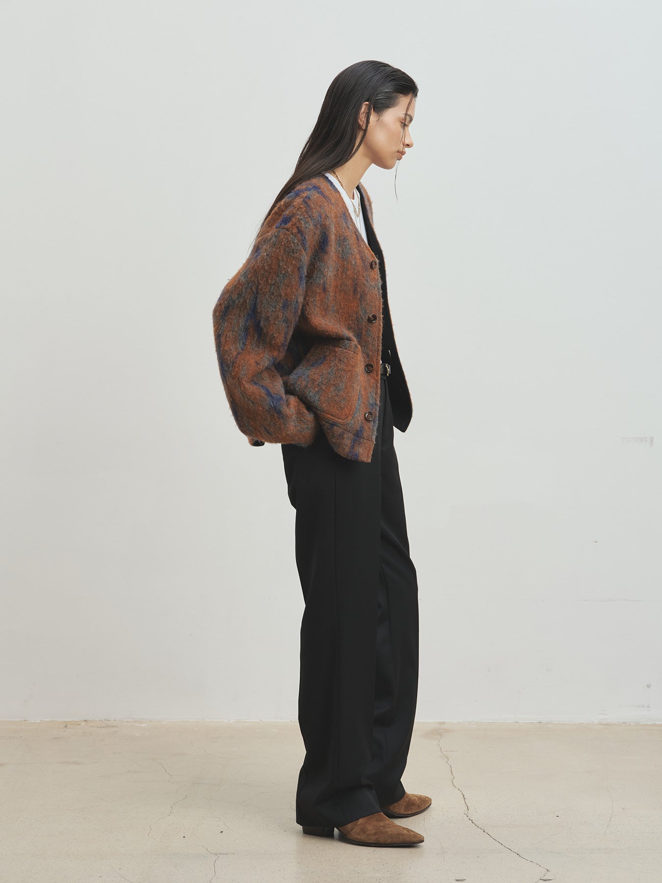 Tonywack - Mohair V-Neck Blouson Italian Fabric (Rust Orange) product image 7 | TRAB K-Fashion Australia