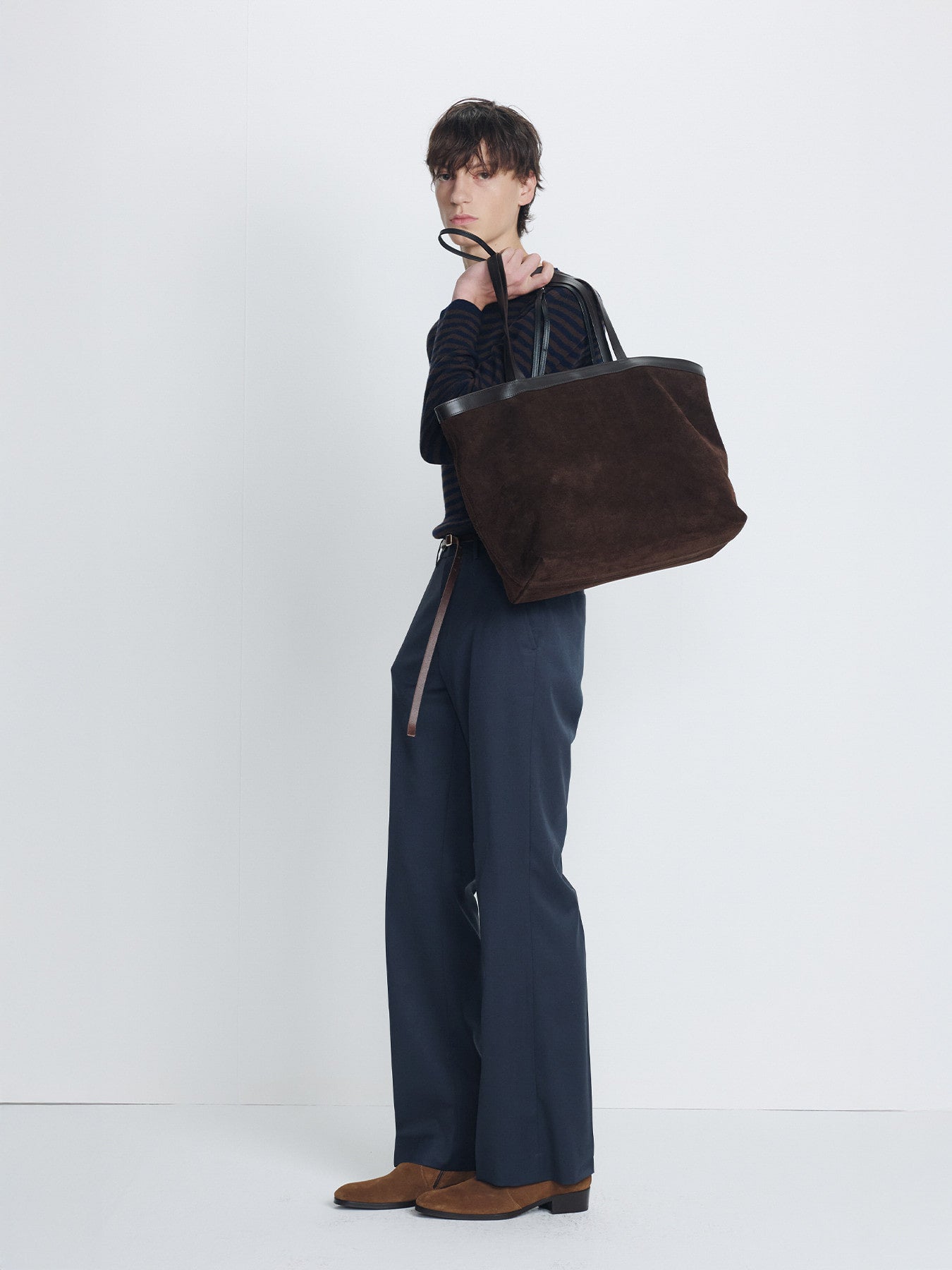 Tonywack - Merino Wool Essential Stripe Knit (Brown/Dark Navy) product image 2 | TRAB K-Fashion Australia