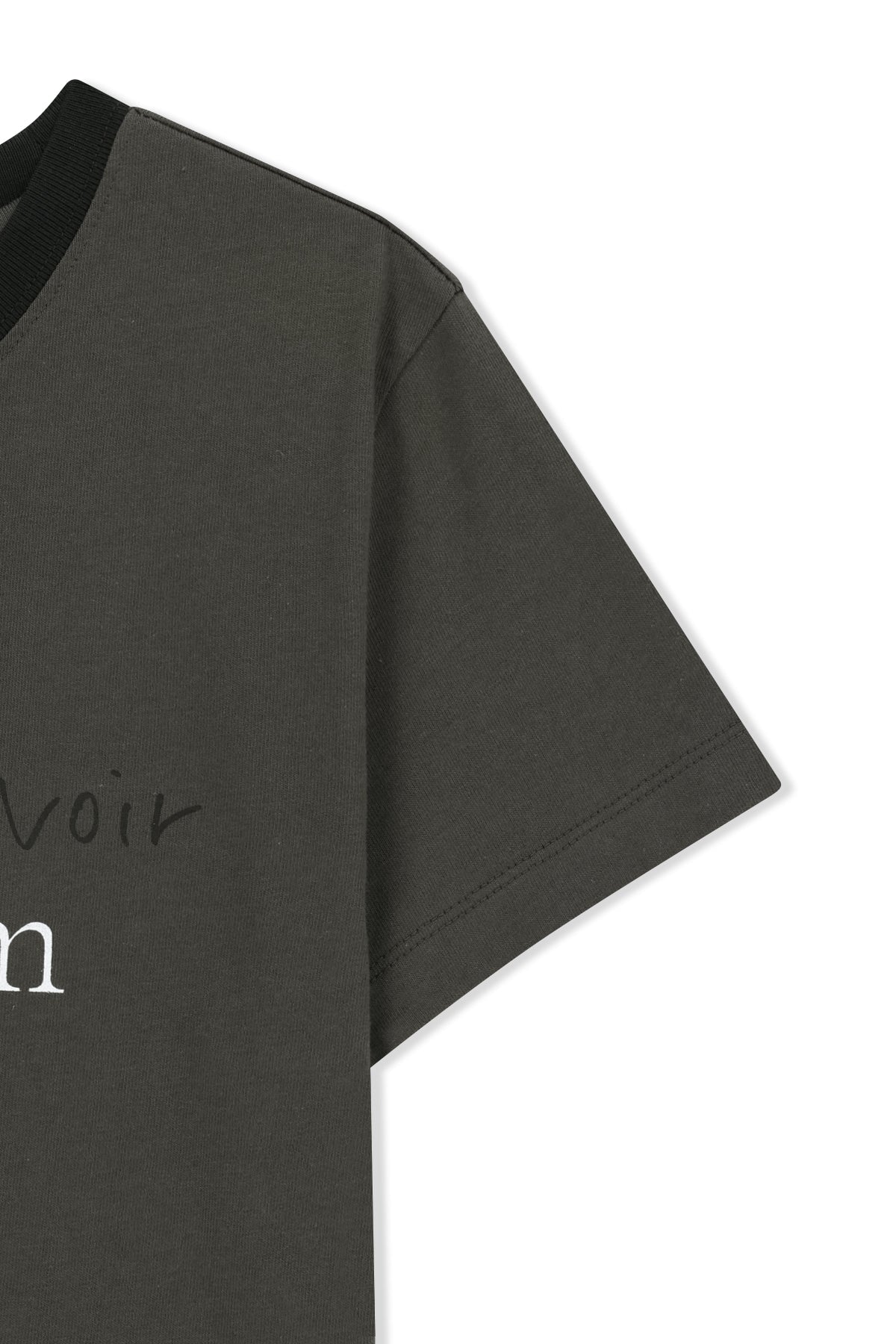 Matin Kim - Tonal Rib Logo Crop Top (Charcoal) product image 4 | TRAB K-Fashion Australia