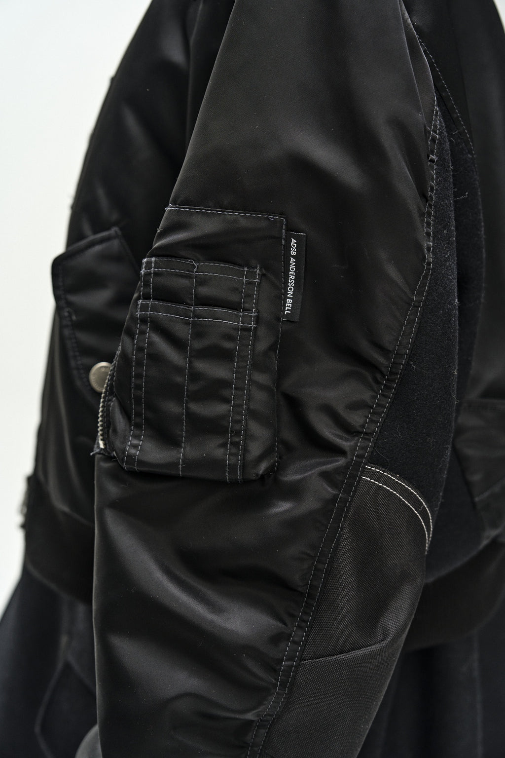 Andersson Bell - Unisex Deconstructed Layered Bomber Coat (Black) product image 11 | TRAB K-Fashion Australia