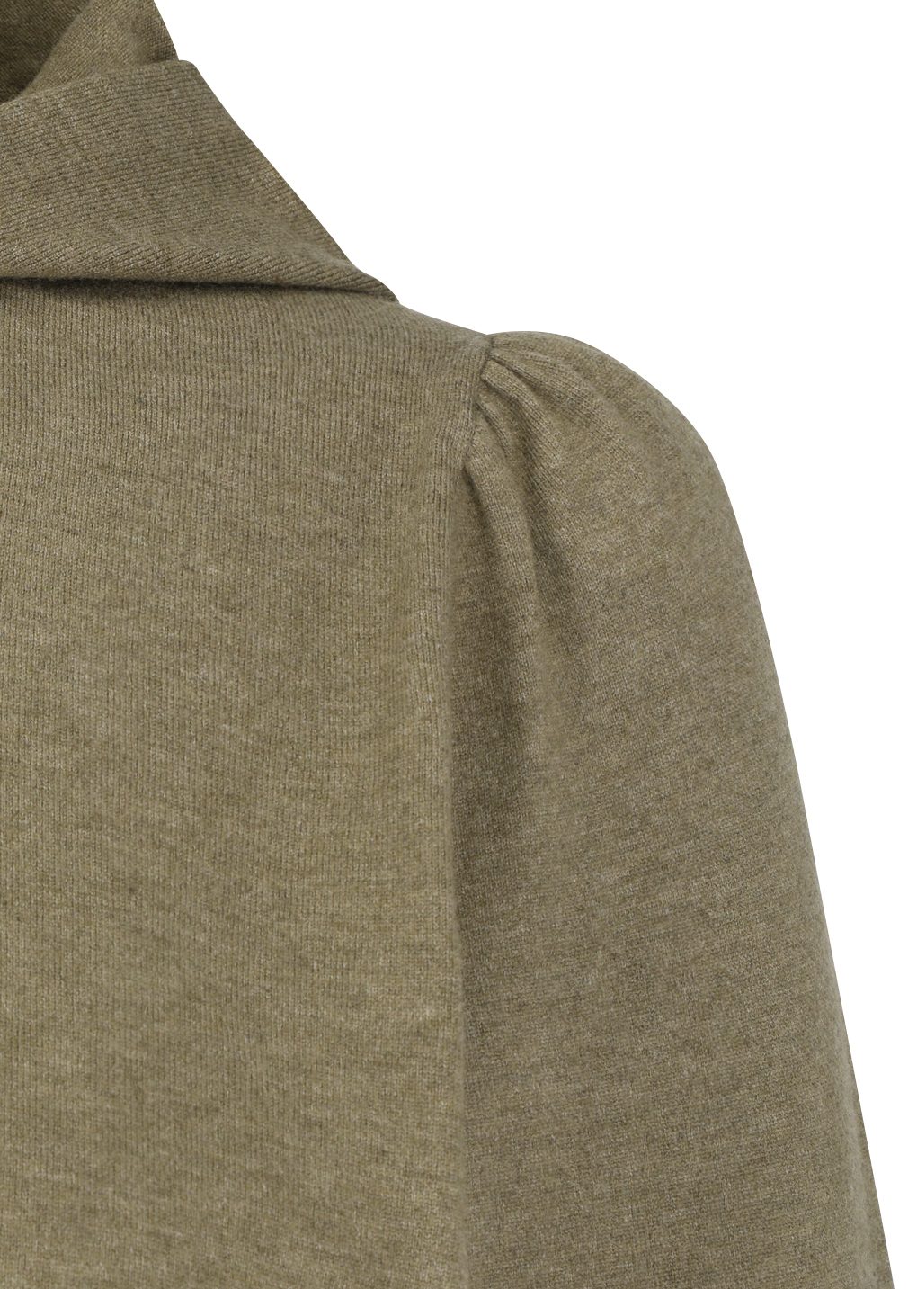 Amomento - Shirring half zip up knit hoodie (Khaki) product image 12 | TRAB K-Fashion Australia