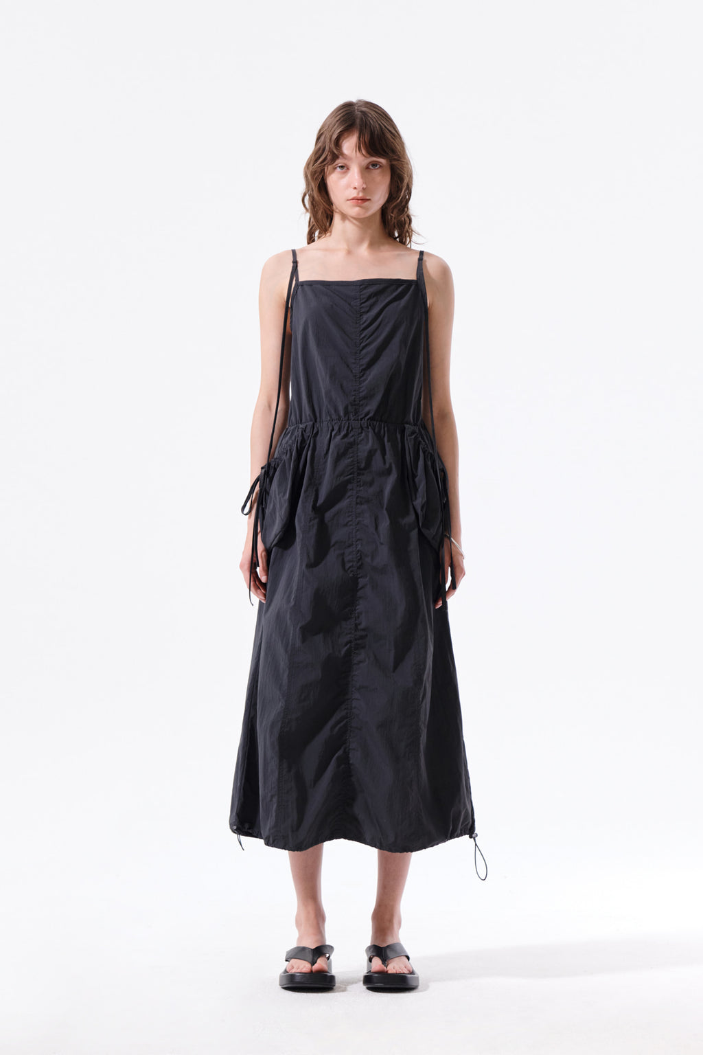 Matin Kim - Strap Detail Sleeveless Utility Dress (Charcoal) product image 11 | TRAB K-Fashion Australia