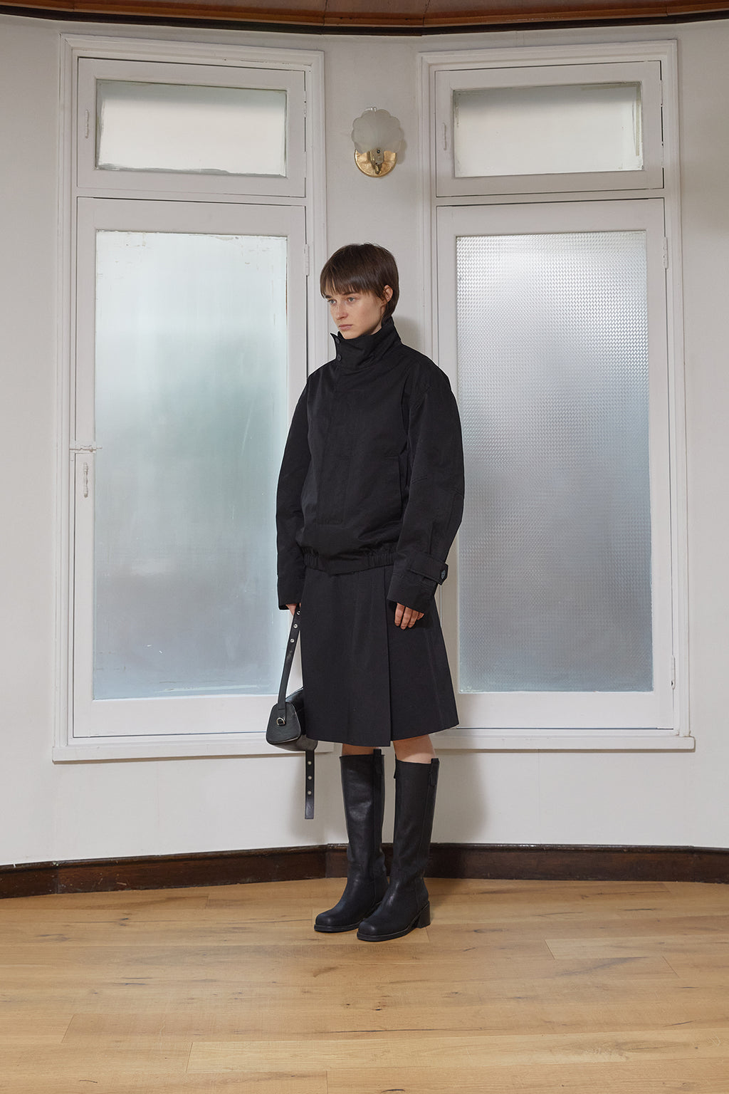 Matin Kim - Trench Bomber Jumper (Black) product image 8 | TRAB K-Fashion Australia