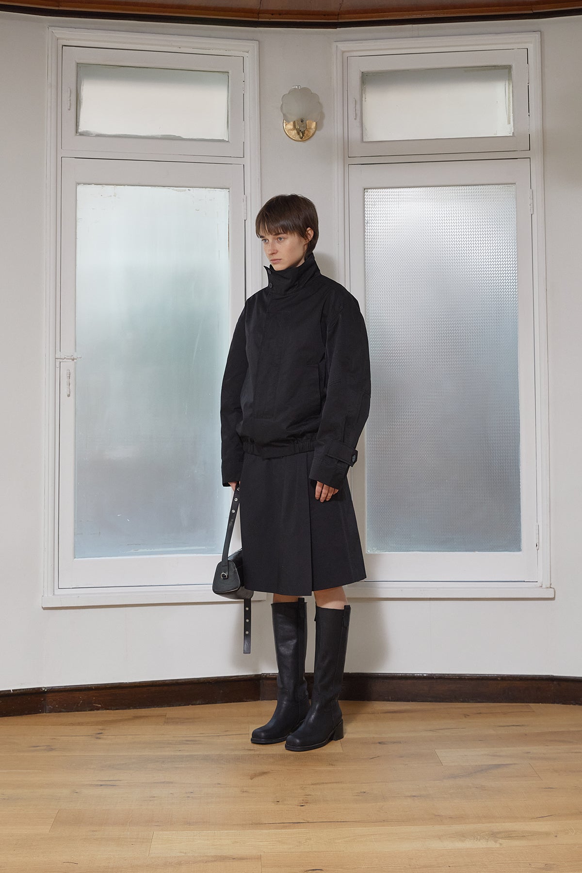 Matin Kim - Trench Bomber Jumper (Black) product image 8 | TRAB K-Fashion Australia