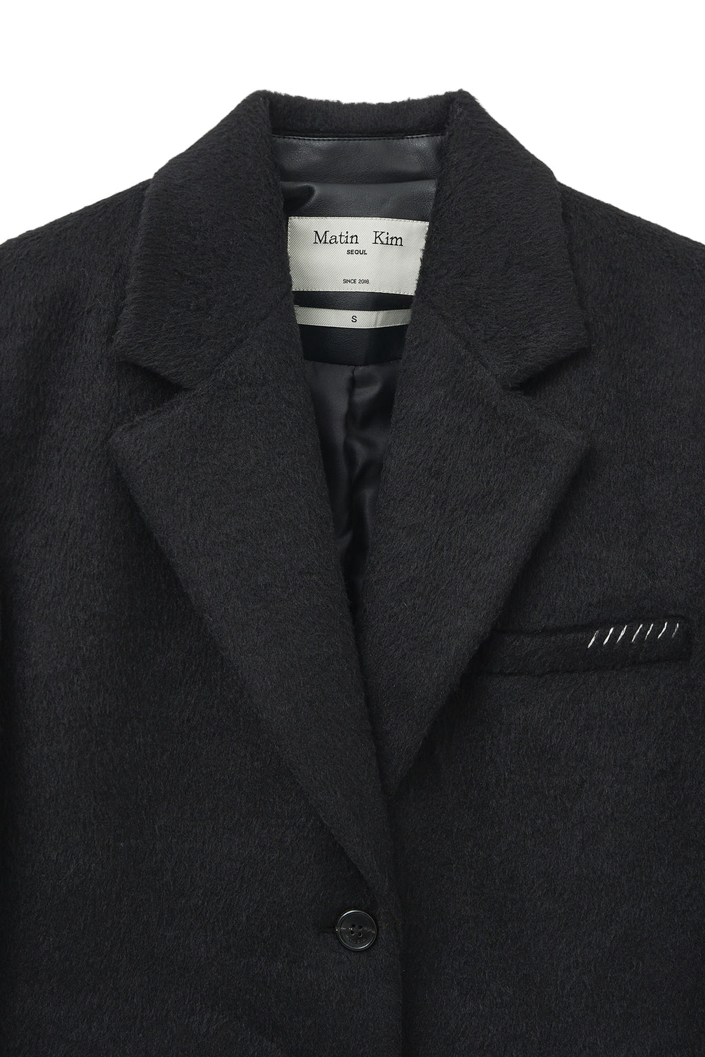 Matin Kim - Hairy Overfit Stitch Single Jacket (Black) product image 4 | TRAB K-Fashion Australia