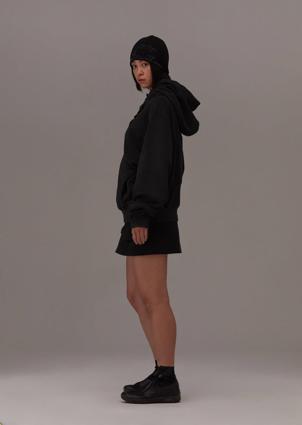 Hyein Seo - Button Hoodie (Black) product image 2 | TRAB K-Fashion Australia