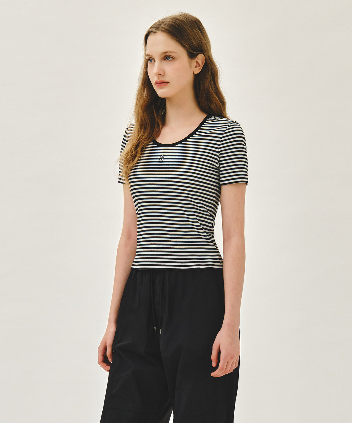 Marithe & Francois Girbaud - Deep Neck Ringer Tee (Black) product image 2 | TRAB K-Fashion Australia