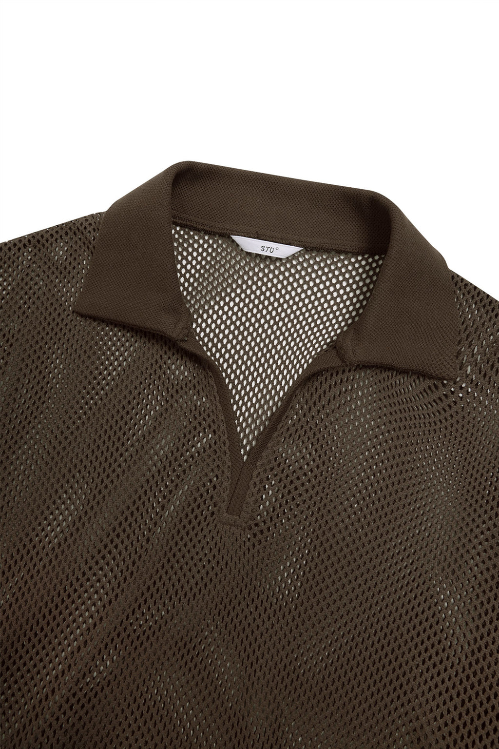 STU - Net V-Neck Collar Knit (Brown) product image 20 | TRAB K-Fashion Australia
