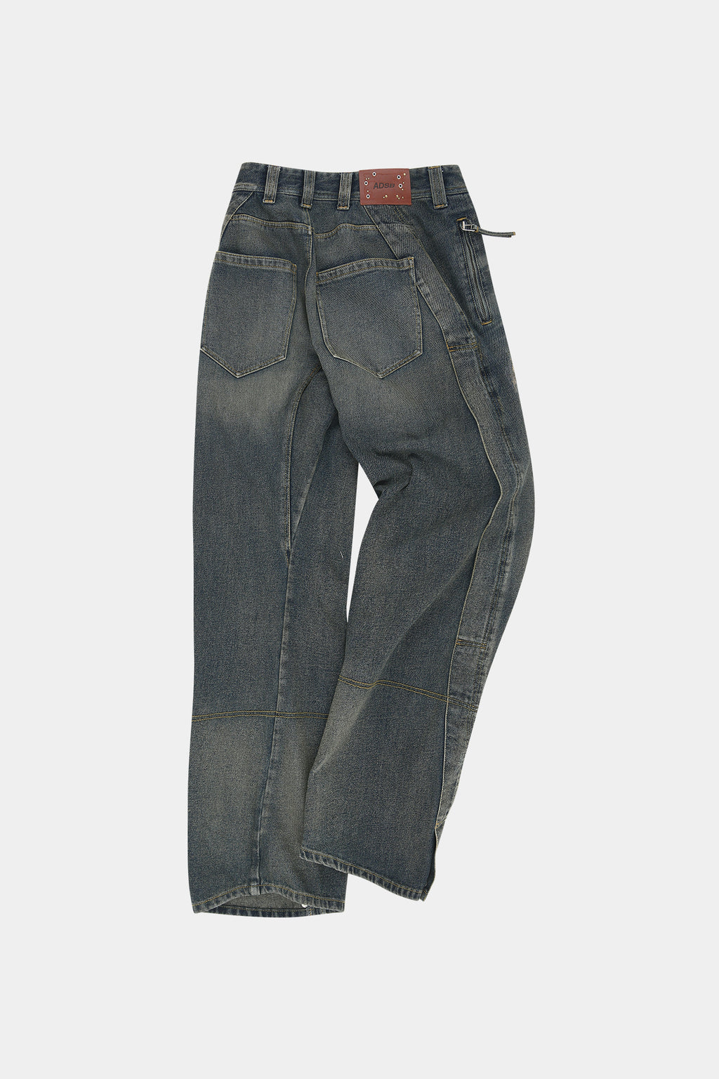 Andersson Bell - Unisex Twisted Zipper Pocket Jeans (Dusty Blue) product image 29 | TRAB K-Fashion Australia