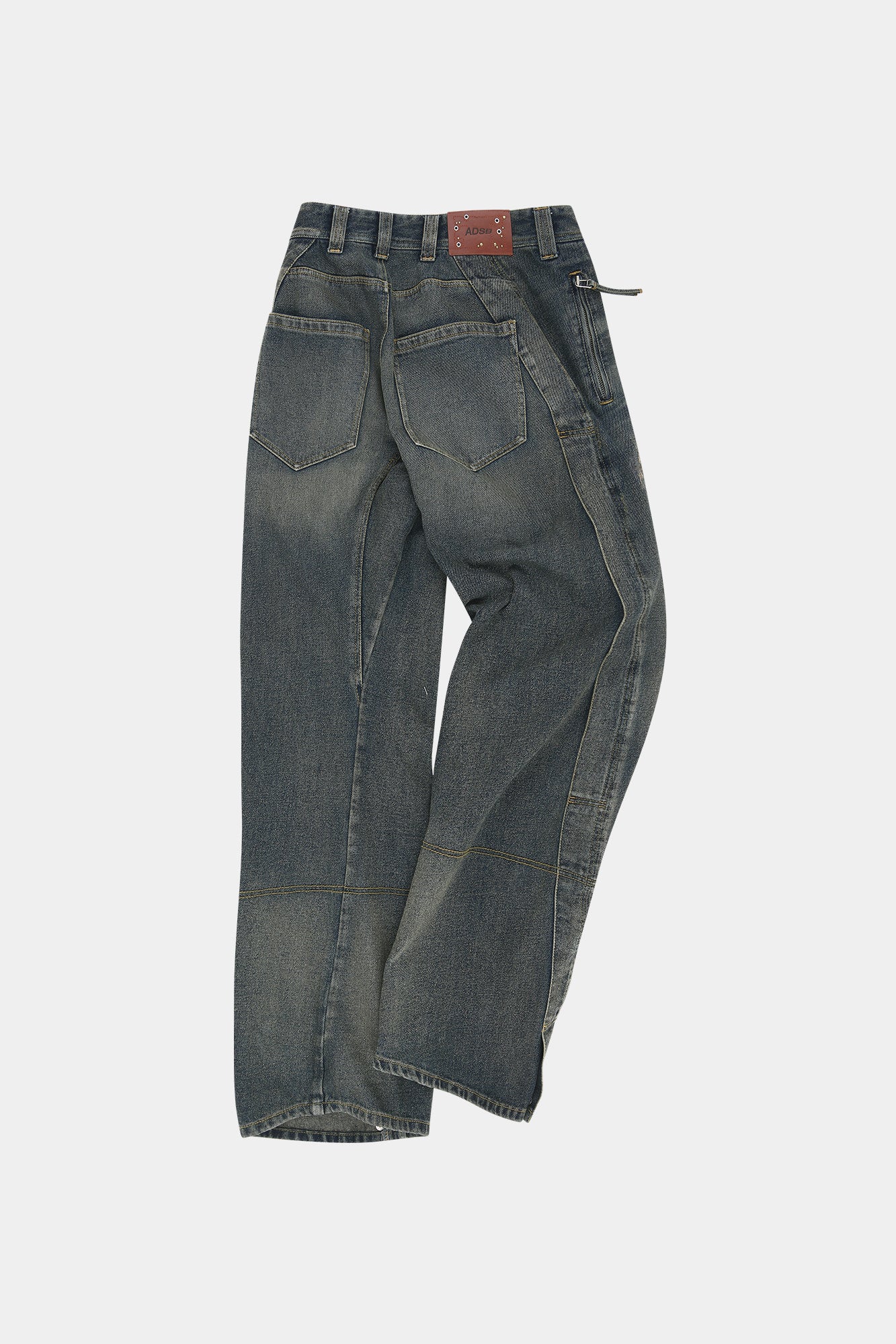 Andersson Bell - Unisex Twisted Zipper Pocket Jeans (Dusty Blue) product image 29 | TRAB K-Fashion Australia